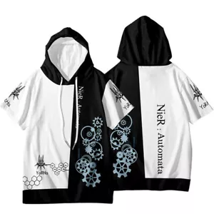 NieR:Automata 2B Short Sleeve Shirt Hoodie Men Women Casual Hooded T-shirt