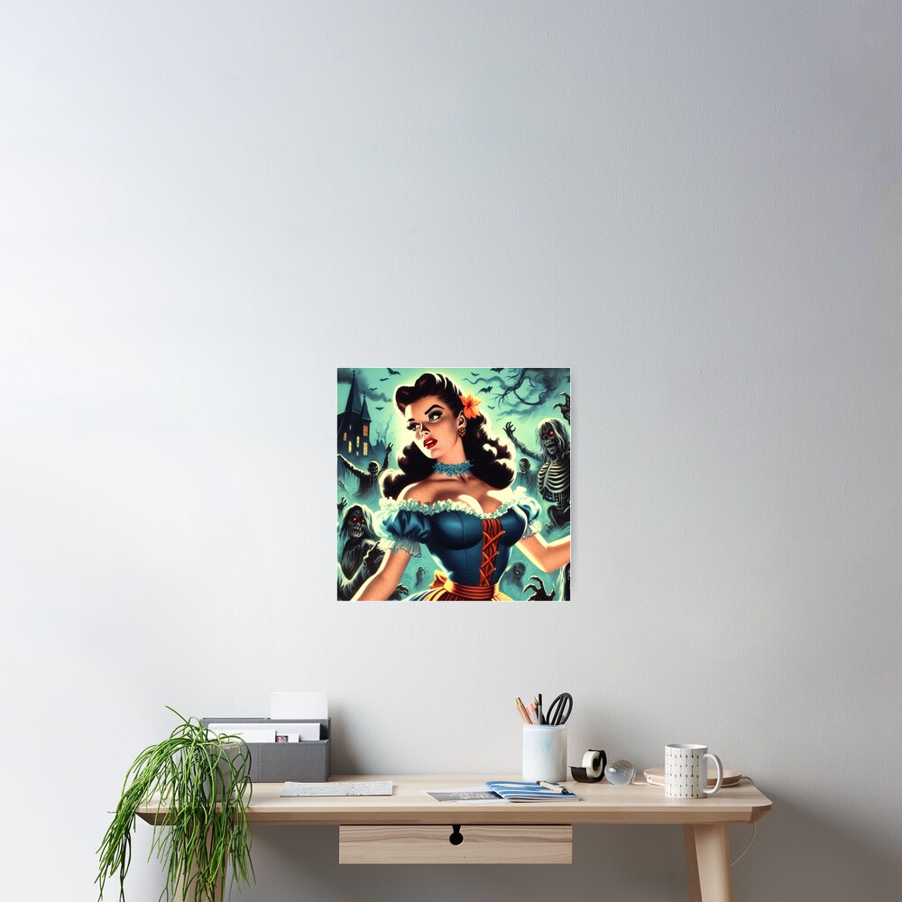 Retro Creepy Pin-up Poster
