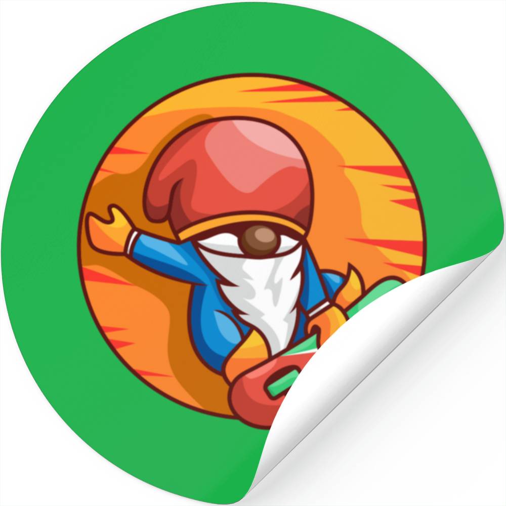 Gnome skateboarder Stickers