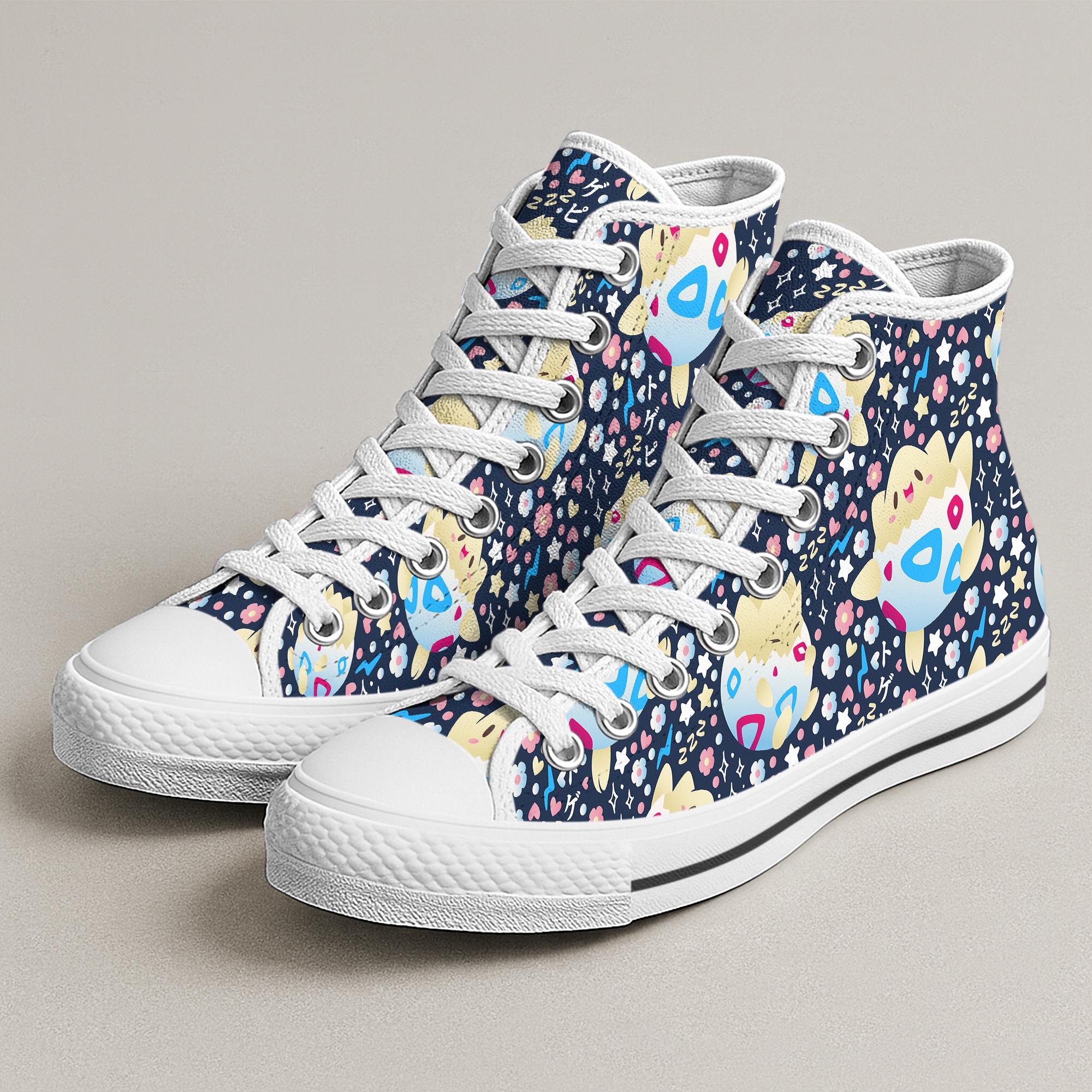 Togepi High Top Shoes, Cute Kawaii Anime Sneakers, Togepi Shoes Gift