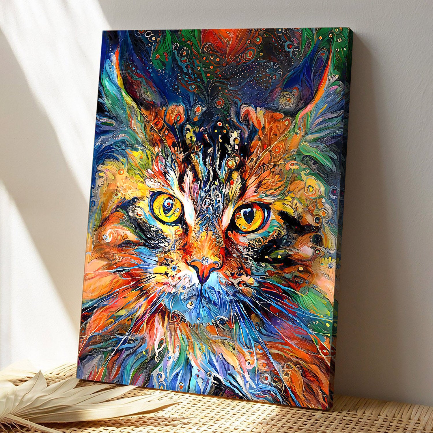 Abstract Surreal Cat Canvas – Cat Pictures – Cat Canvas Poster – Cat Wall Art – Gifts For Cat Lovers – Furlidays