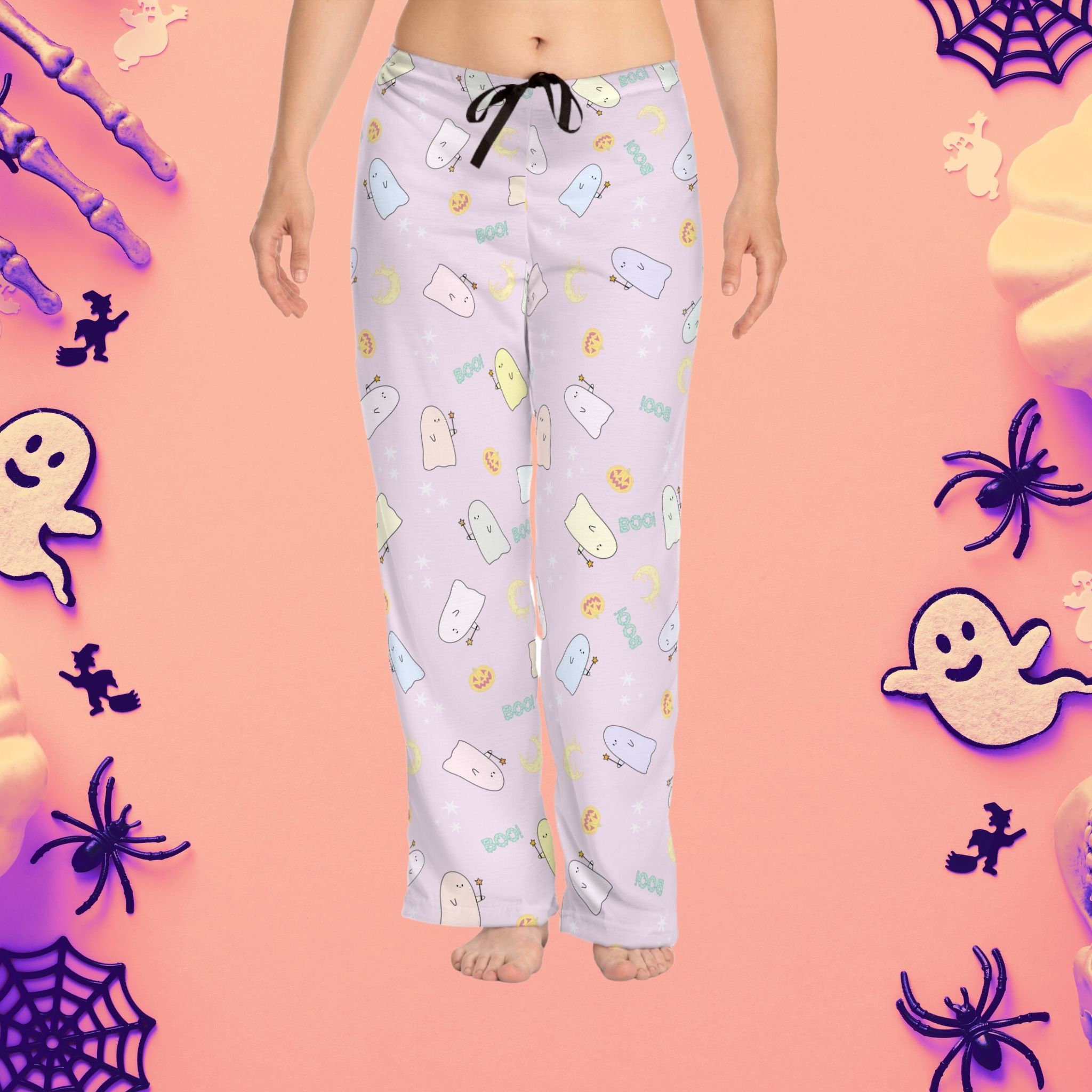 Halloween Pajamas, Lounge Pants For Women Halloween Sleepover, High Waist Comfy Pants, Birthday Gift For Her Bestfriend, Festive Pajamas