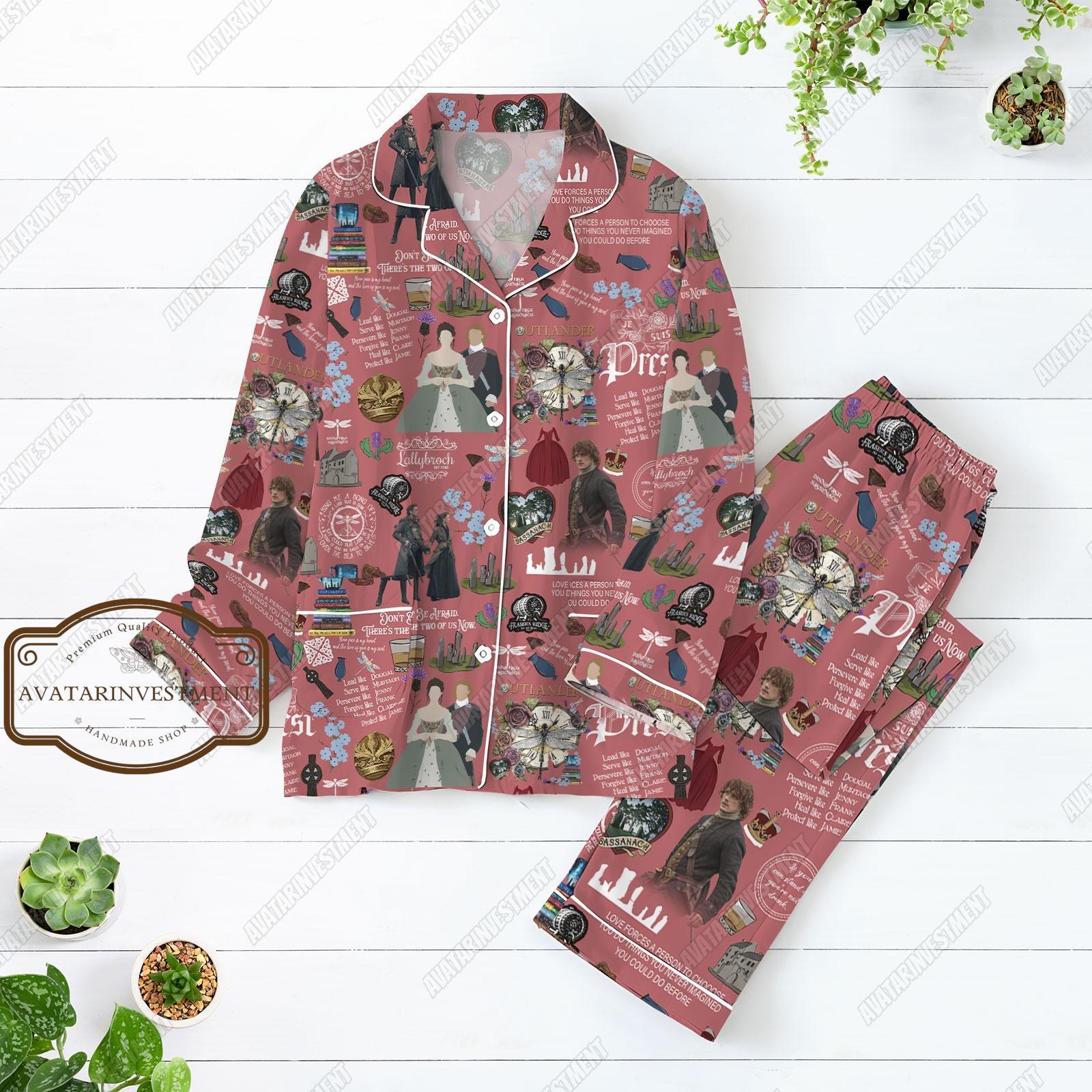 Outlander Pajamas Set, Outlander Shirt, Outlander Pajamas, Outlander Gift, Outlander Womens Pajamas, Outlander Pajamas For Party