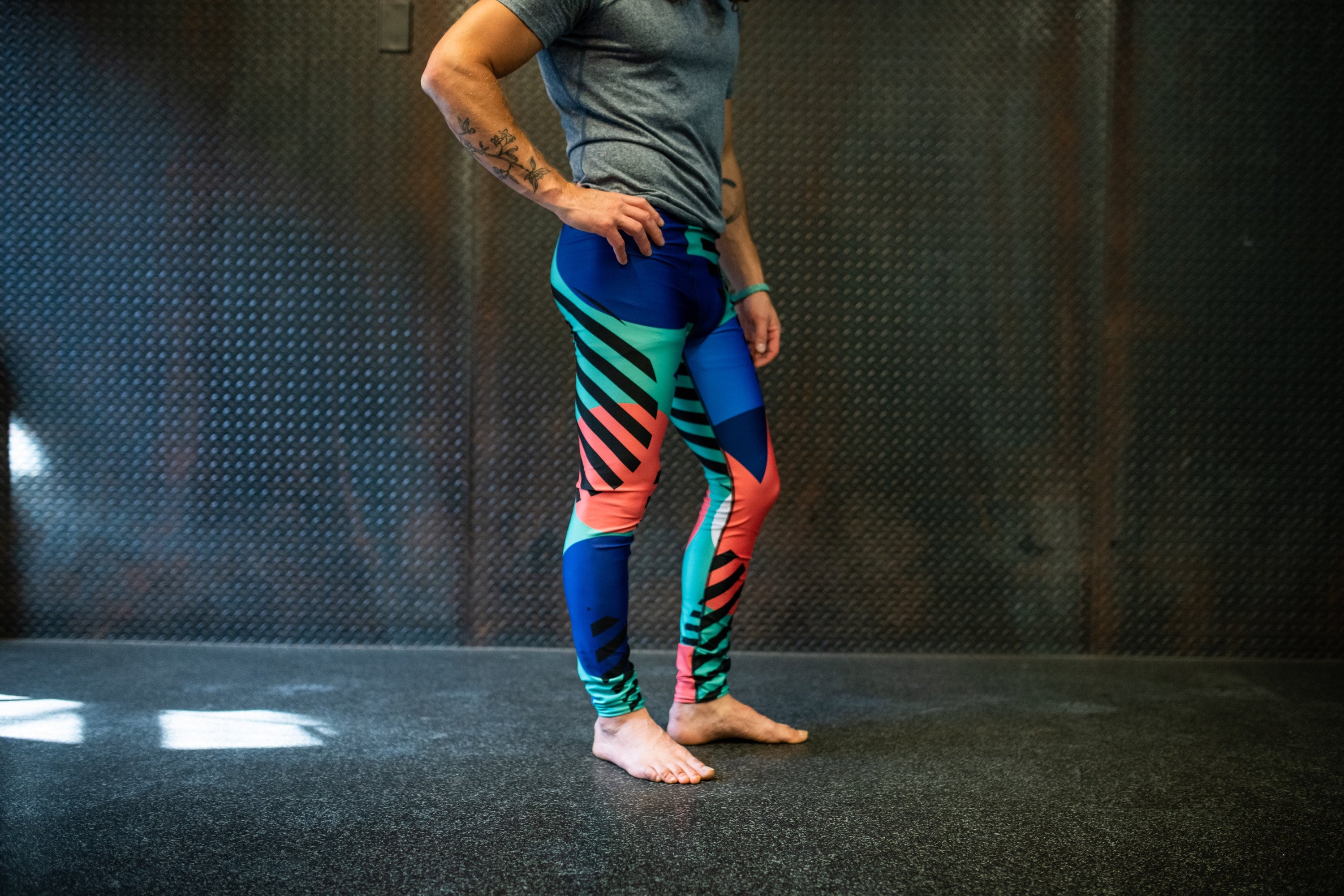 Sunset abstraction unisex retro tights for climbing yoga fitness running cycling dancing