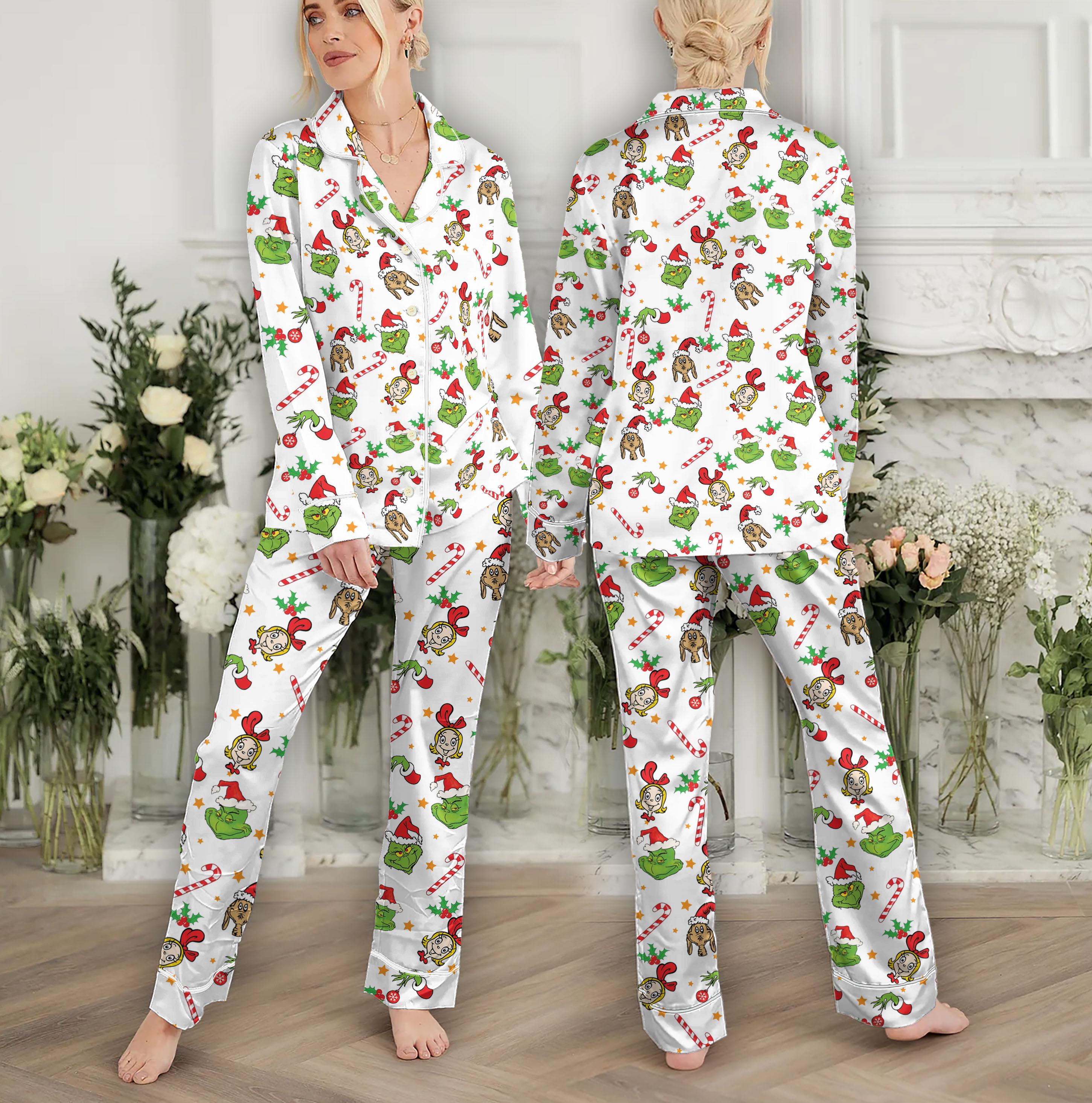 The funny character Christmas Pajama Set Family, Friends funny character funny character Cindy Lou Who Dog Gift, Merry Christmas Family Pajama Set