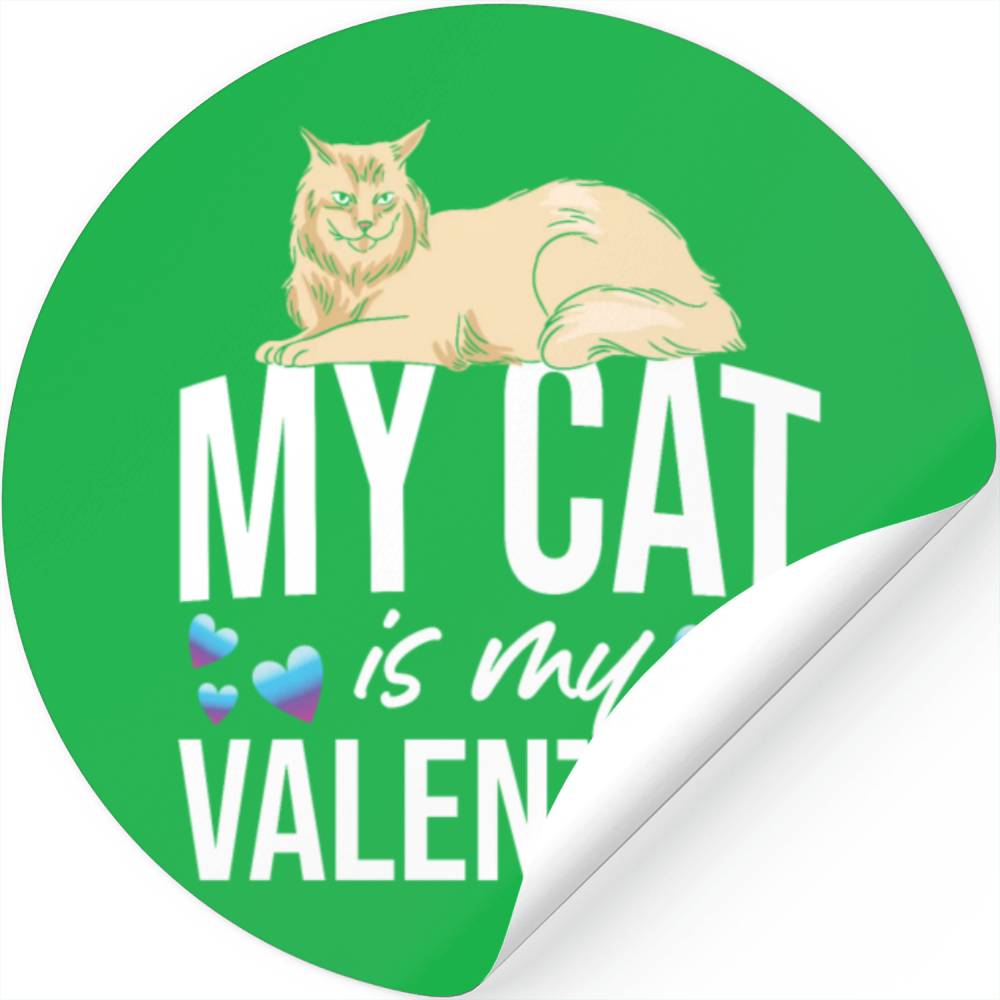 My Cat Is My Valentine Date Cute Kitten Stickers
