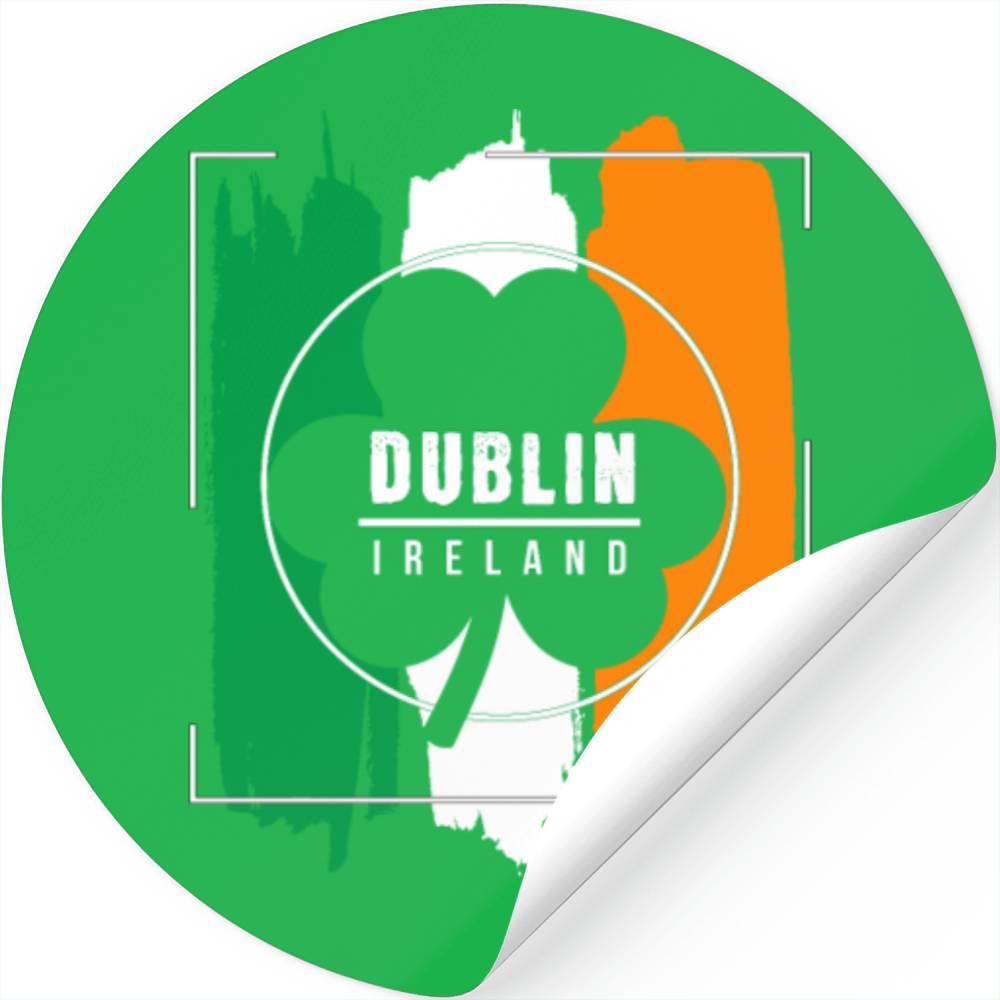 Dublin Ireland Irish Flag St. Patrick's Day Stickers