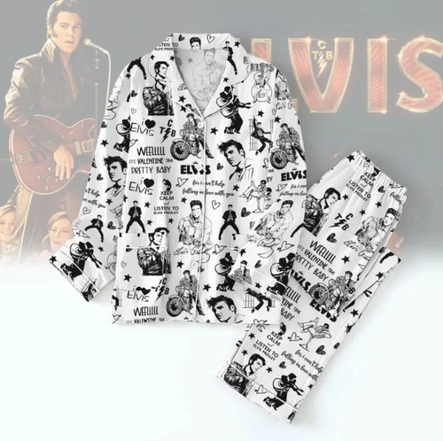 Elvis Presley Pajamas Set, Elvis King Holiday Pajamas