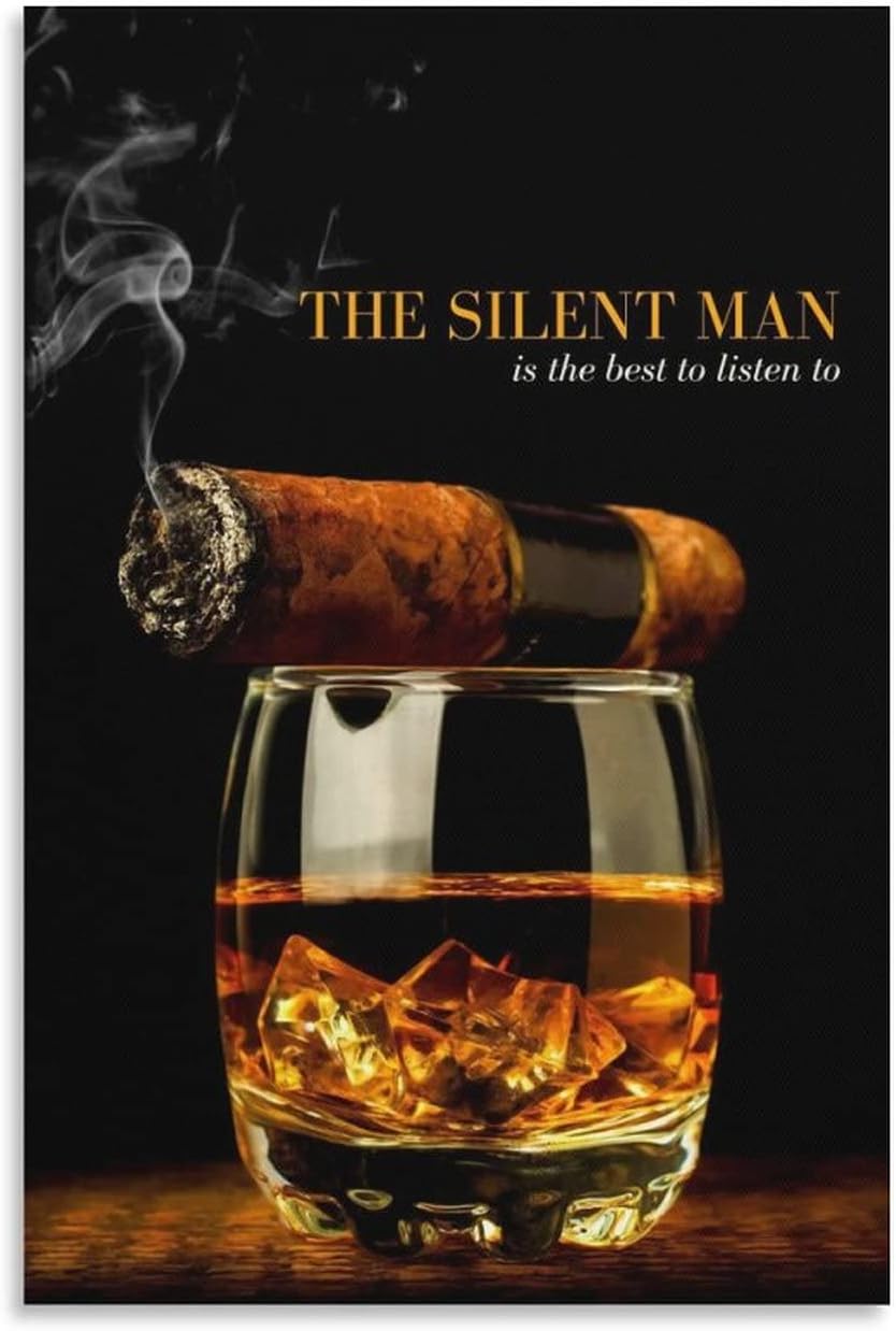 Fbroceh Cigar Whiskey Quotes Canvas Wall Art Poster Modern Bedroom Decor