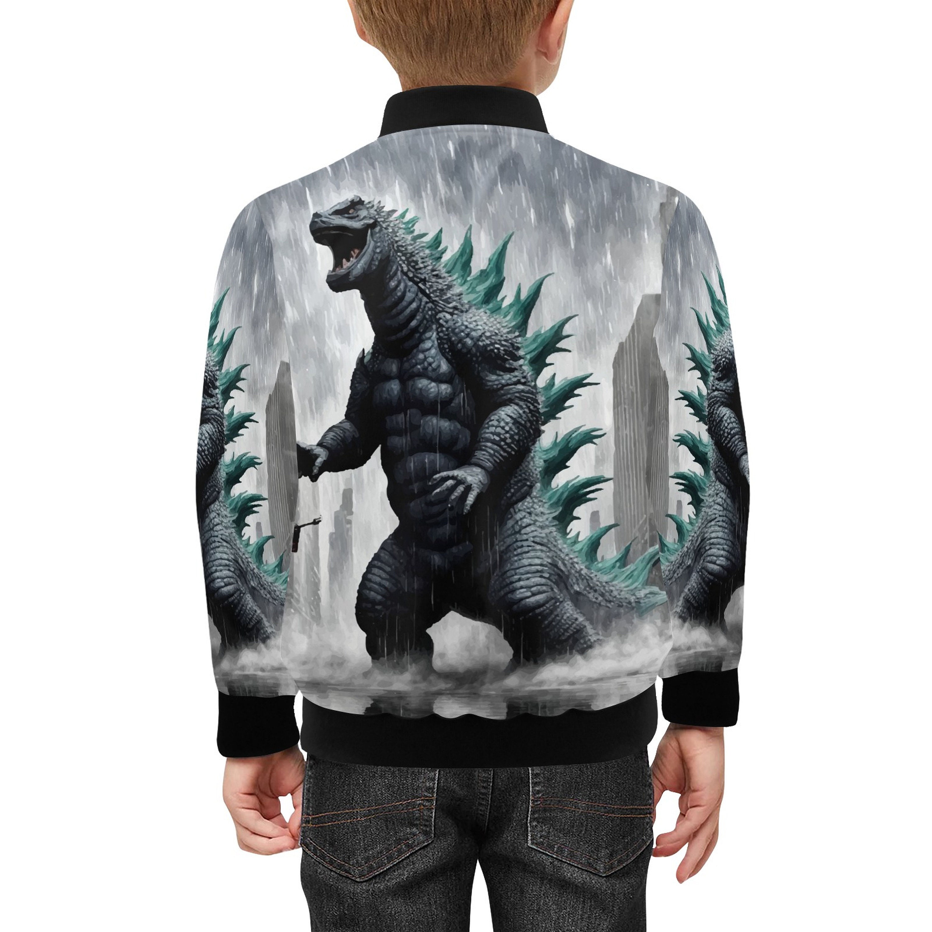 Bomber Jacket with Pockets god zilla Gojira Kaiju Comics Art