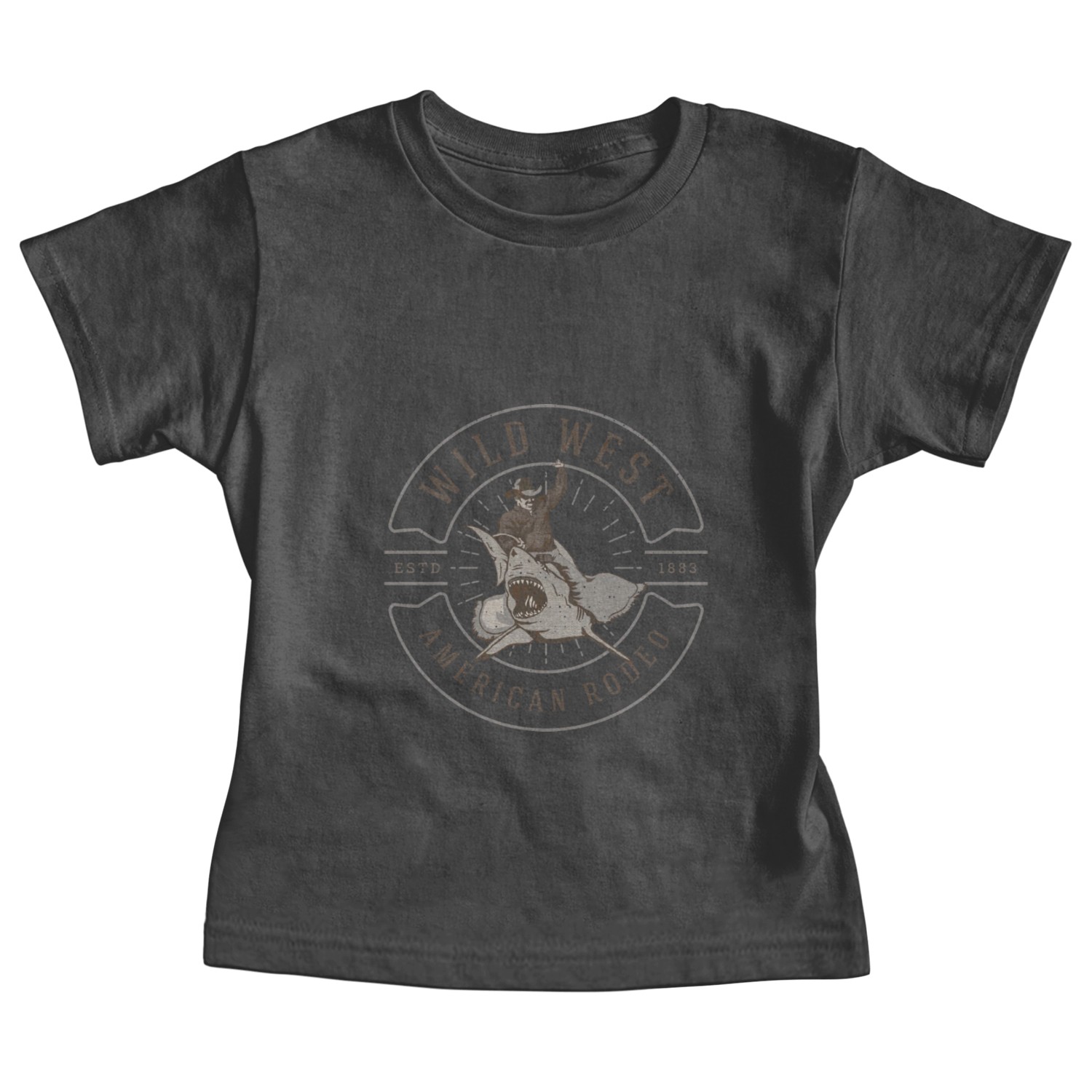 Cowboy Rides a Shark Baby Tees
