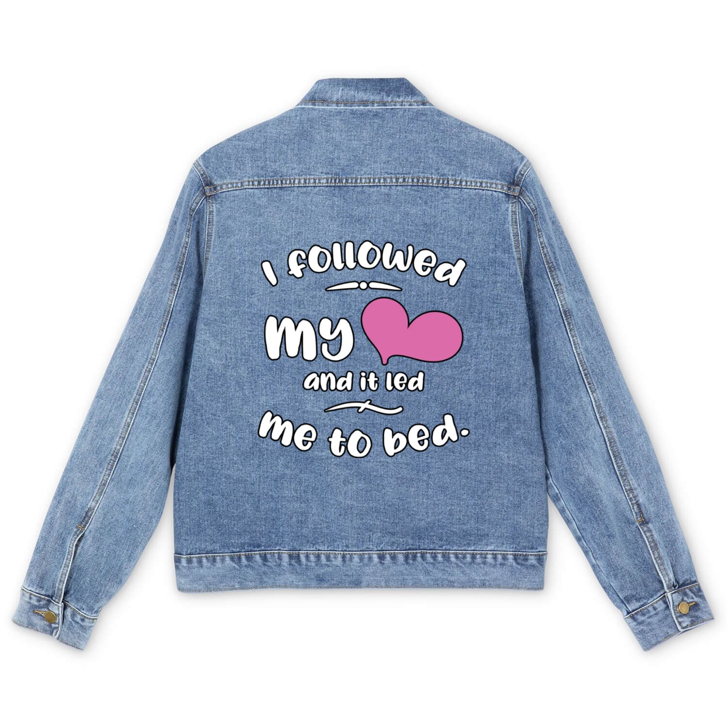 Sleep Lovers Napping Follow Your Heart Gift Pajama Men's Denim Jackets
