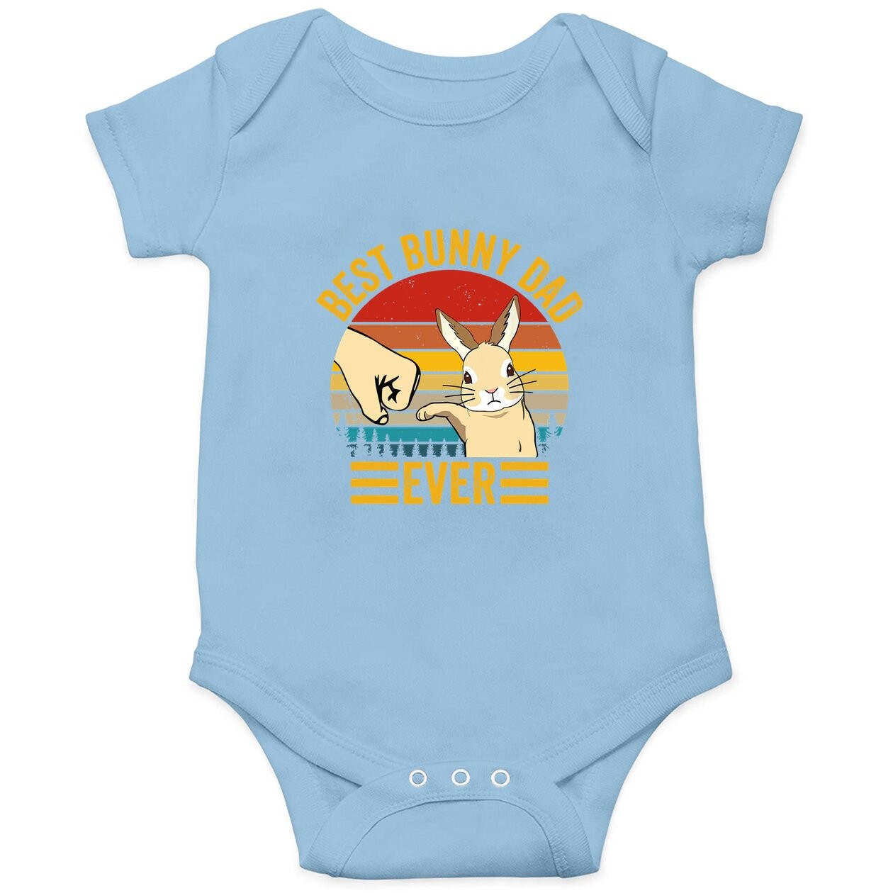 Best Bunny Dad Ever Vintage Rabbit Lover Father Pet Baby Bodysuit
