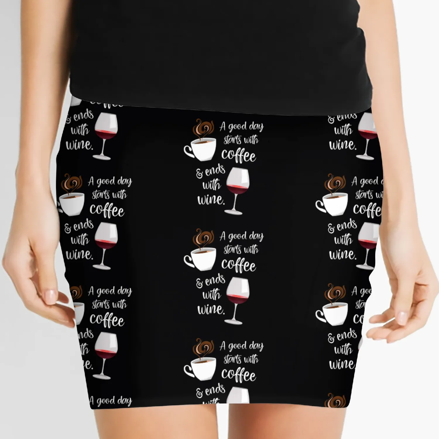 A Good Day Starts With Coffee amp Ends With Women's Mini Skirts