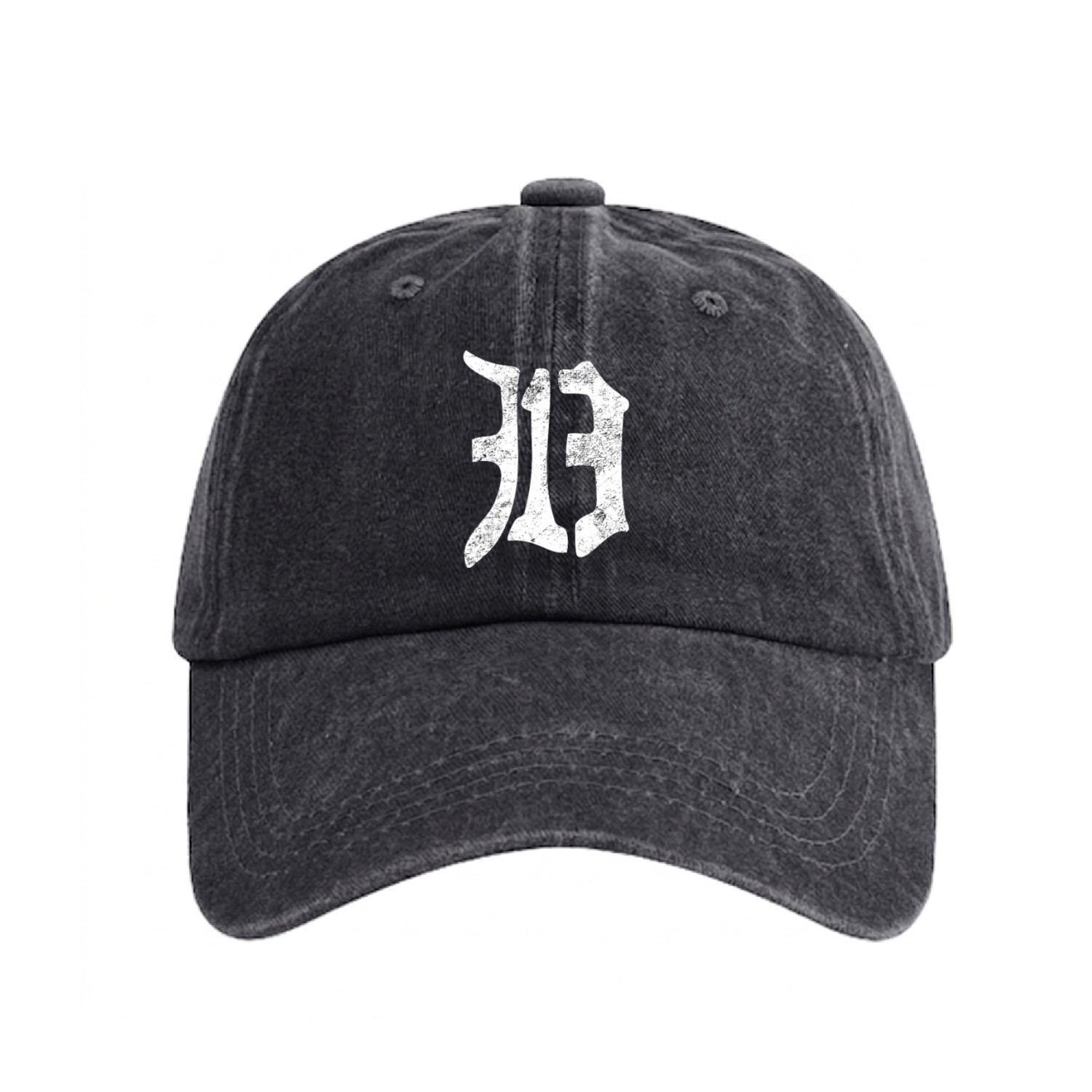 313 Detroit Washed Denim Baseball Caps Vintage Old English D Area Code