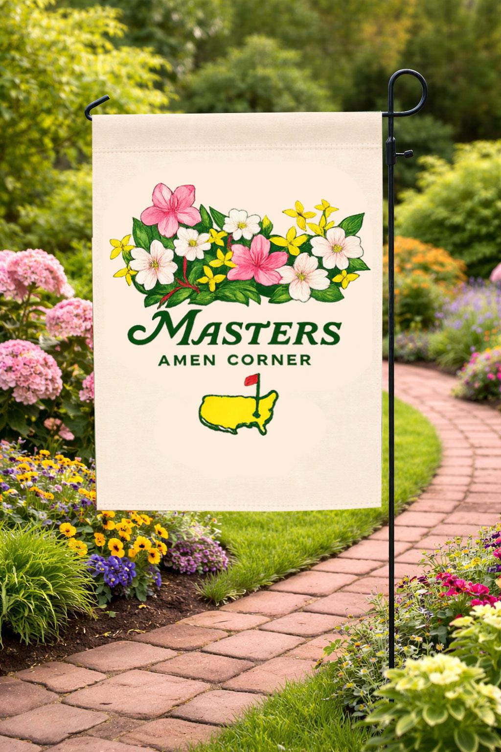 Masters Amen Corner Garden Flag with Azalea Flower Golf Decor Outdoor Yard Banner for Tournament Fans