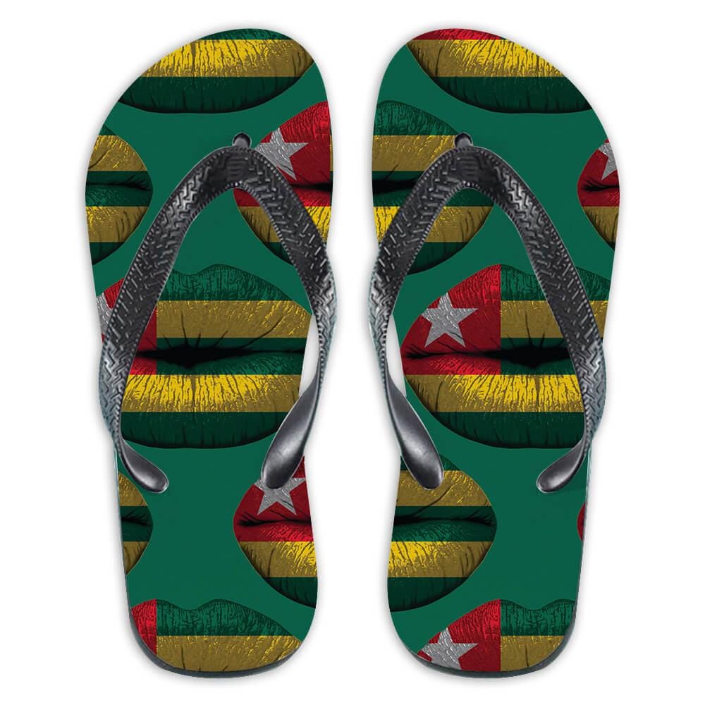 Lips Togo Flag Flip Flop Gift Upside Down