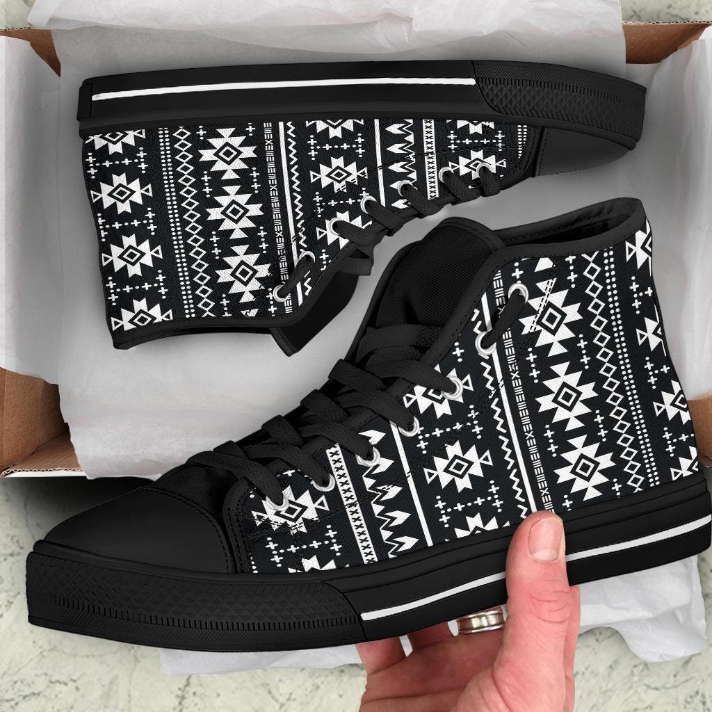 Boho Ethnic Aztec High Top Sneakers / Boho Ethnic Custom Print Trainers Shoes / Boho Ethnic Aztec High Top Shoes / Boho Ethnic Gift