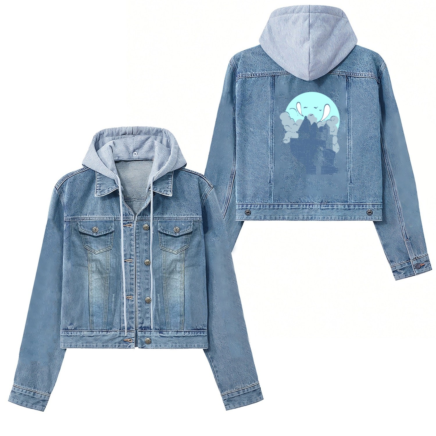 Horror House Halloween Fan Gift Women's Denim Jackets