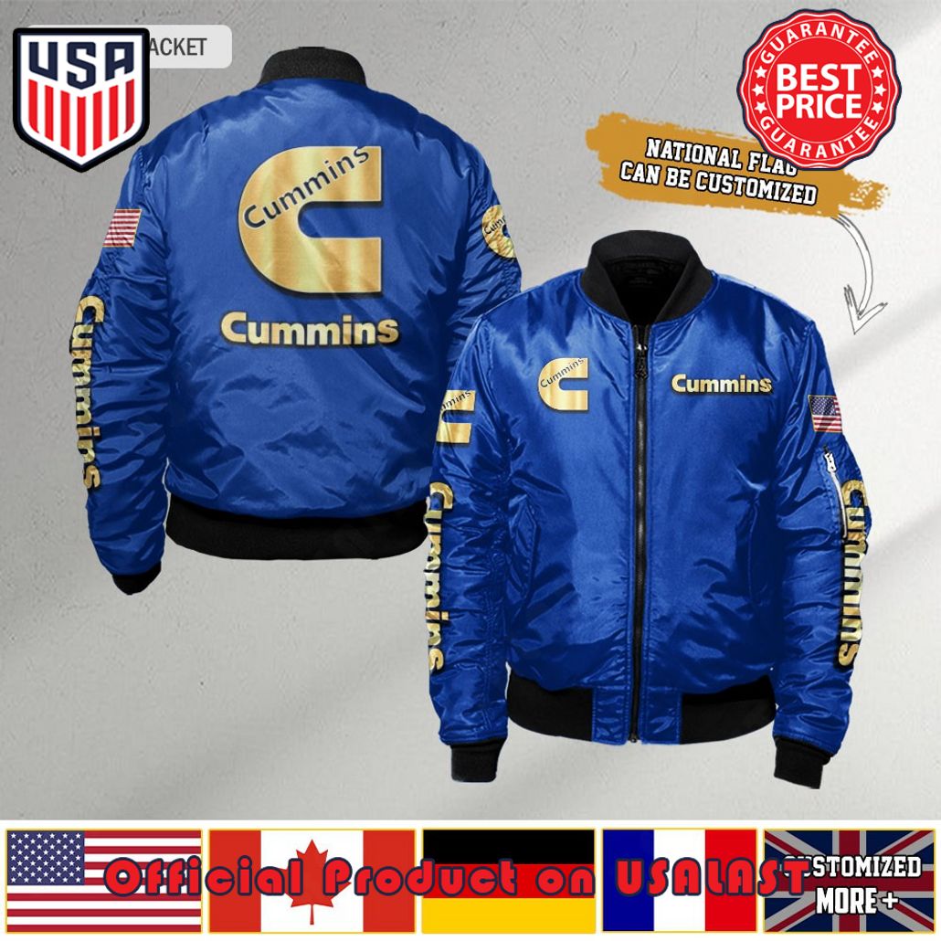 CUMMINS CUSTOM FLAG BLUE BOMBER JACKET