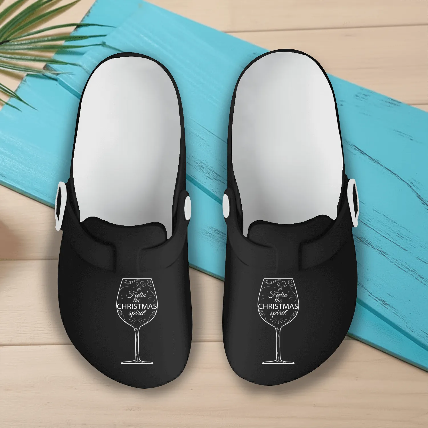 Christmas Drinking Wine, Beer, and Liquor Feelin' Slip On Clogs