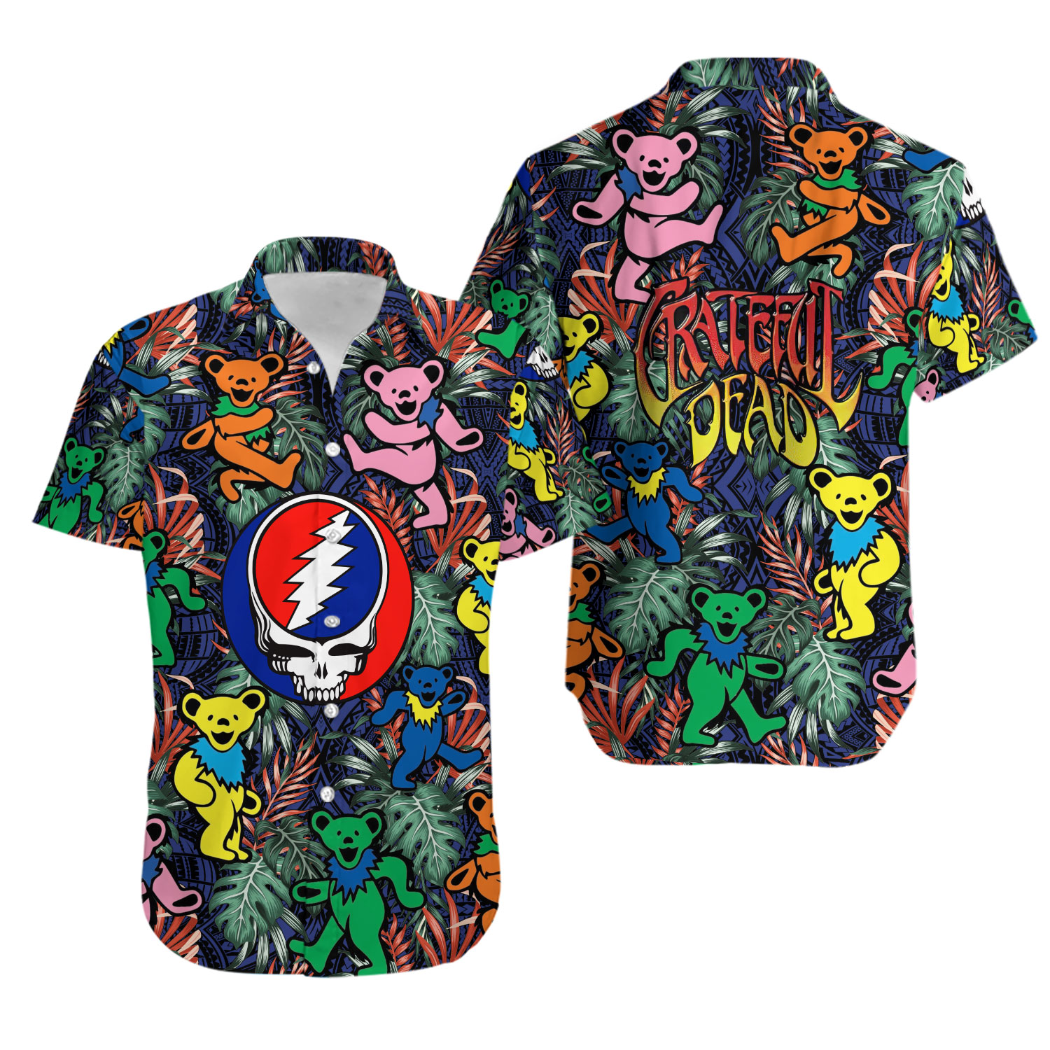 Grateful Dead Tropical Tribal Hawaiian Shirt Aloha Aloha Shirt