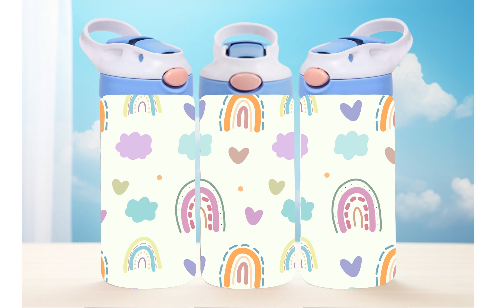 Rainbows Kids Tumbler Wrap 12 oz Flip Top Sippy Cup Kids Tumbler