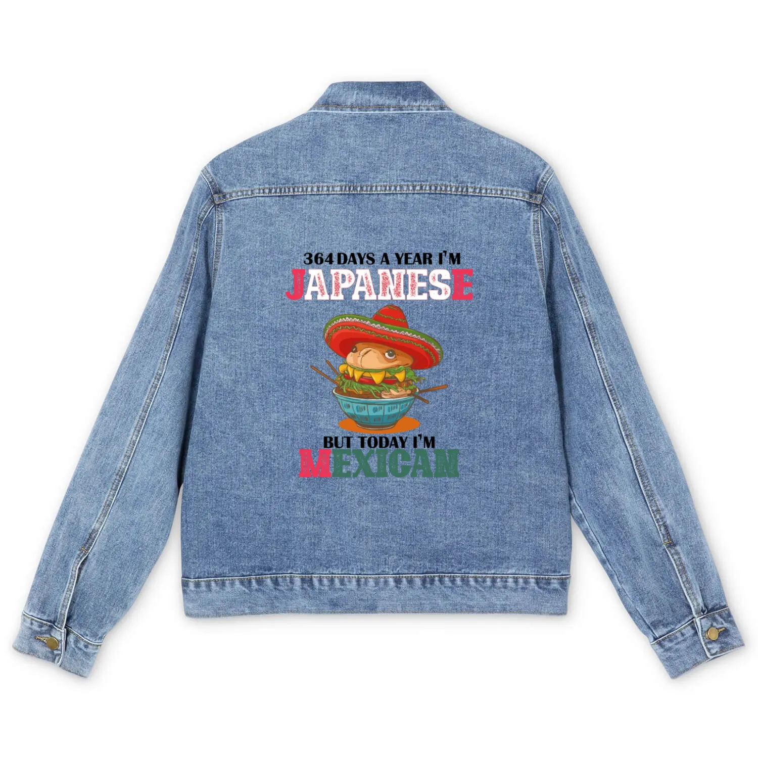 Days japanese Today Mexican Cinco De Mayo ramen Men's Denim Jackets