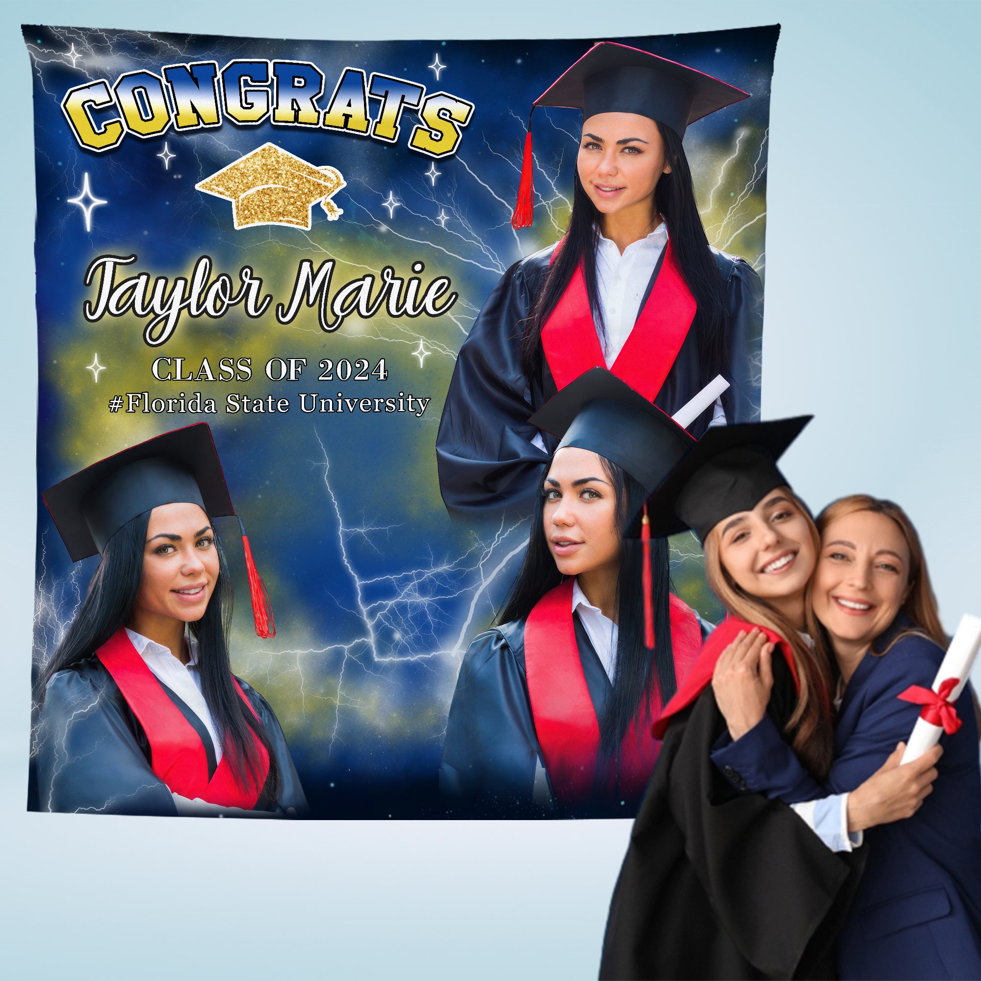 Graduation Tapestries, Photo graduation Tapestries, Graduation Gift, Class off Tapestries
