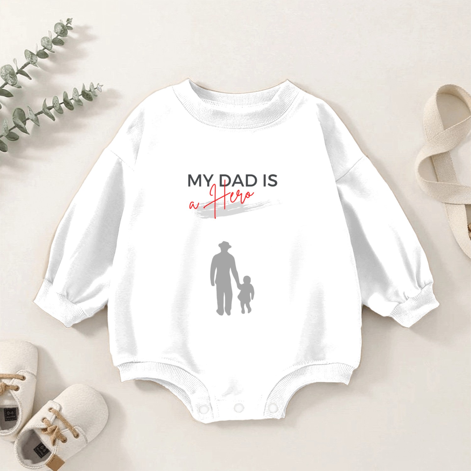 My Dad is a Hero Fathers s Day Baby Romper Sweatshirts