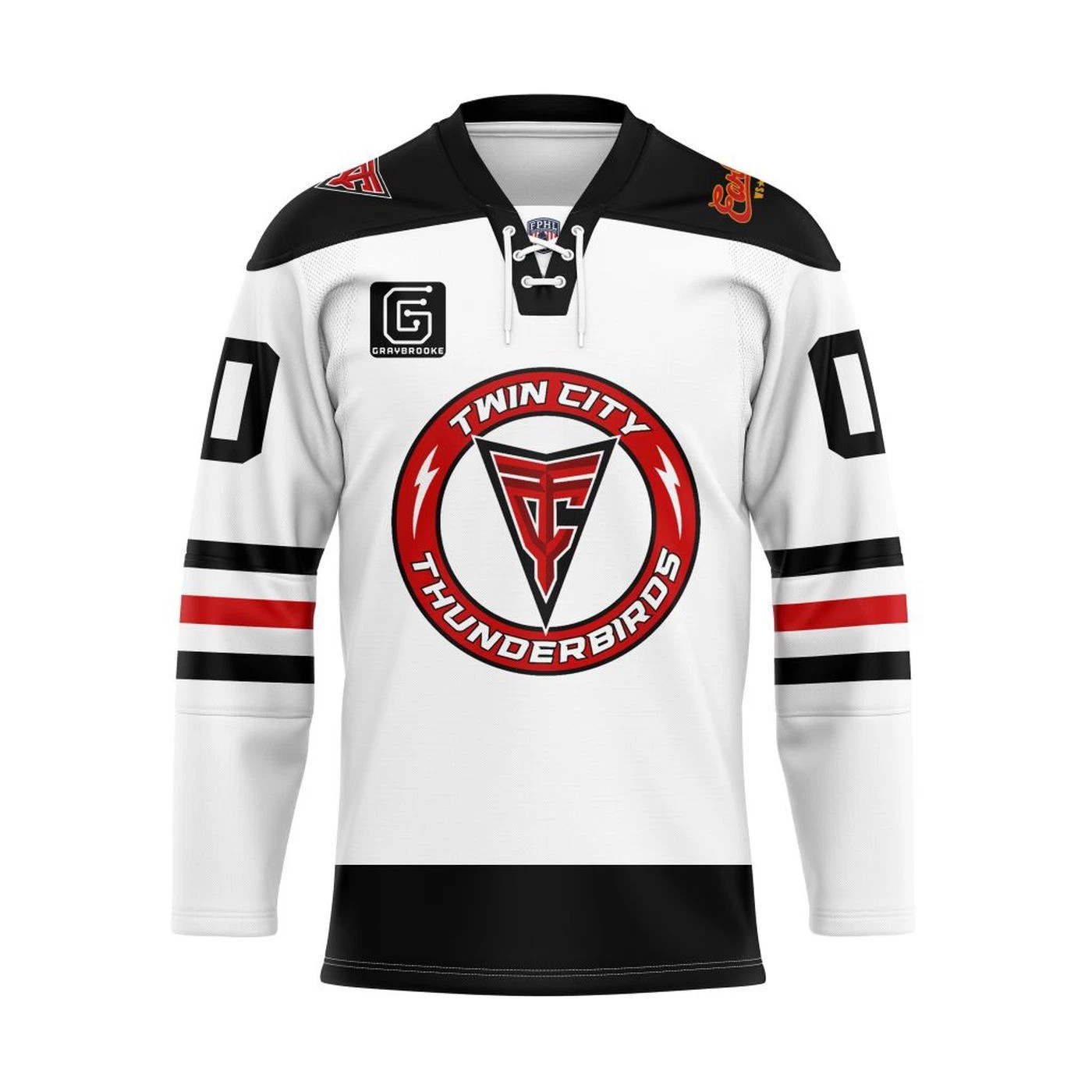 Twin City Thunderbirds Personalized 2025/26 White Lace Hockey Shirt Fan Gear