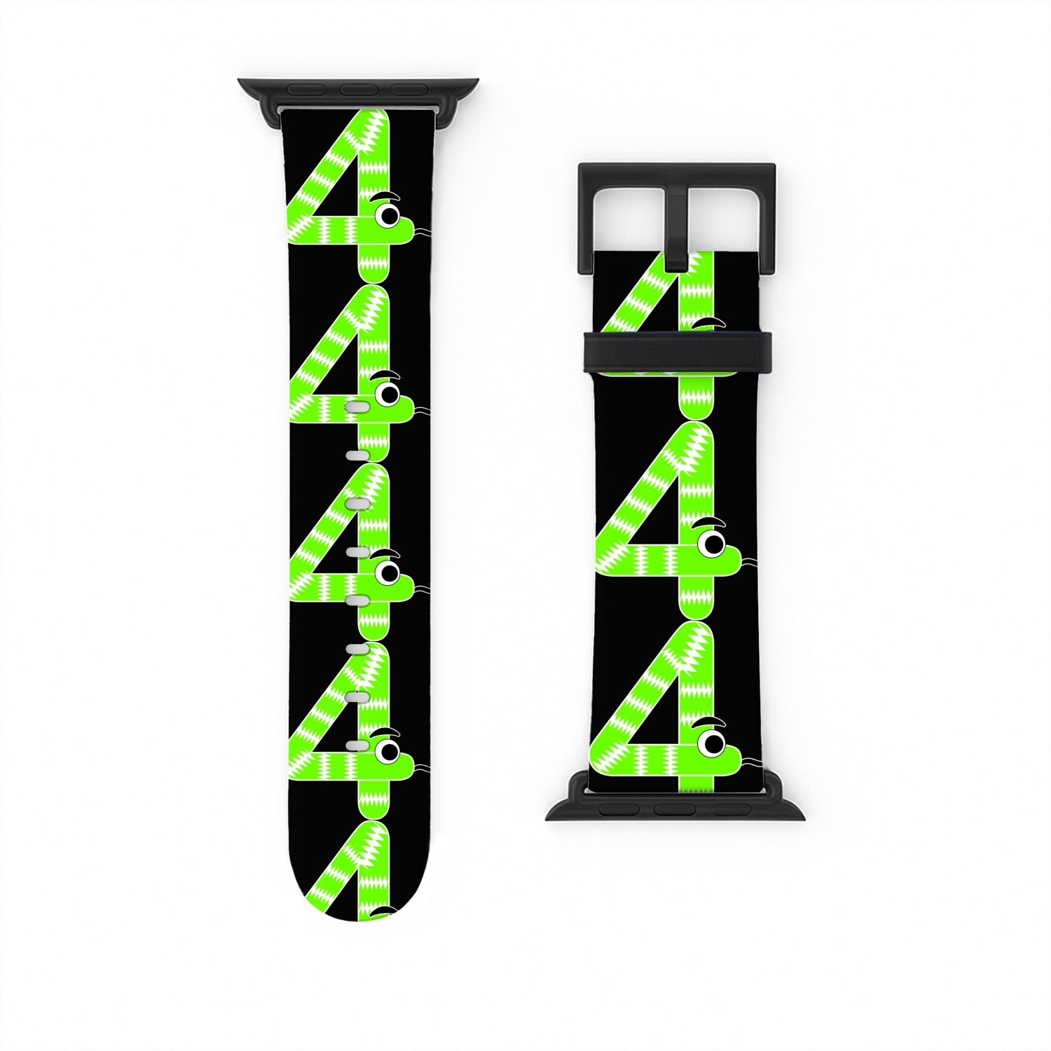 Vibrant Green Number Four Design Watch Bands For Apple Watch