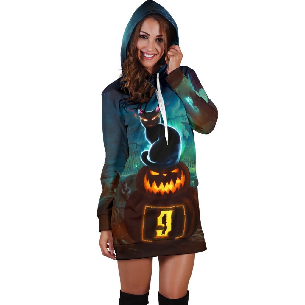 Halloween Hoodie Dress Long Sleeve, Halloween Cosplay Costume, Gift For Women