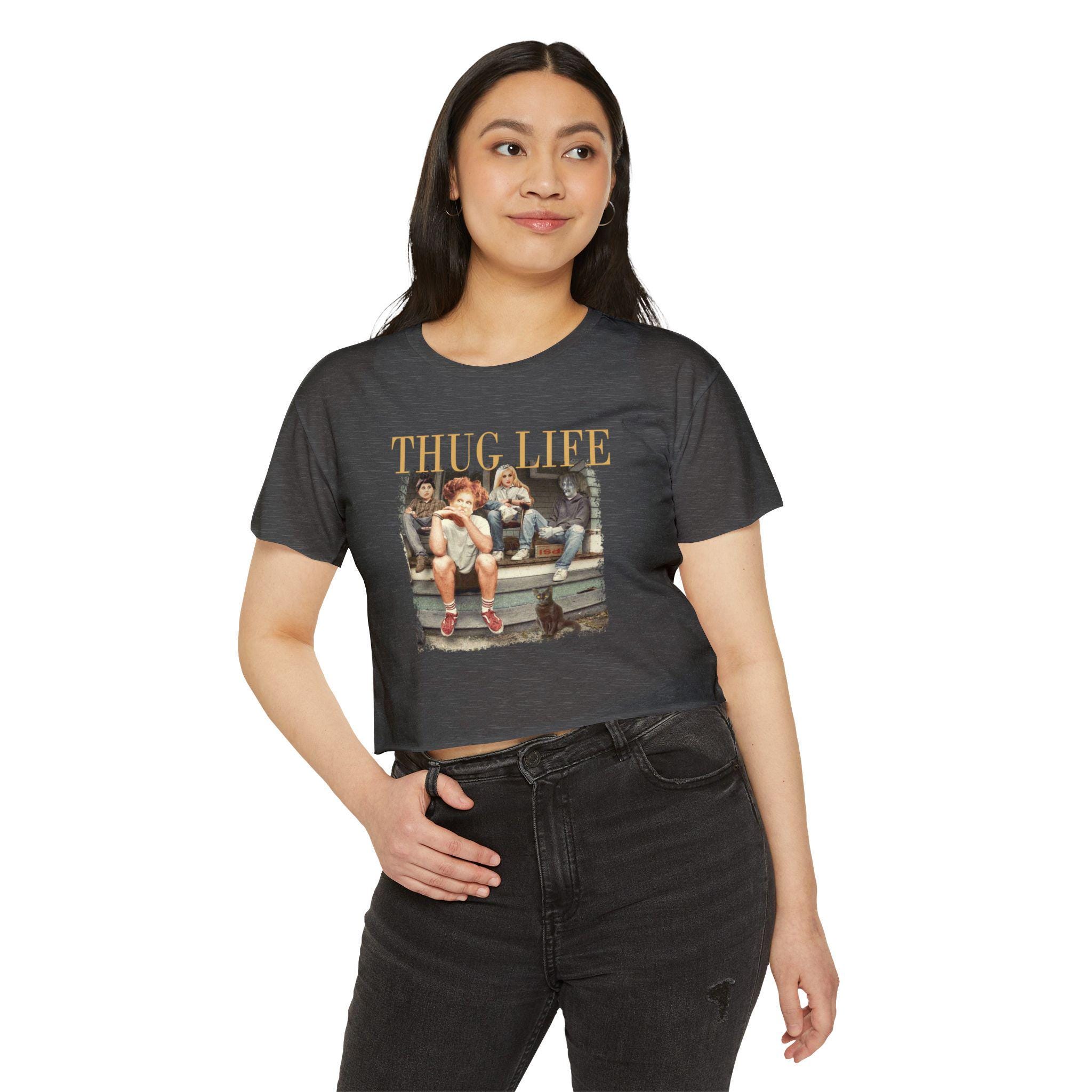 Thug Life Halloween Women's Festival Crop Top. Women's Halloween Crop Top. Funny Halloween Crop Top. Thug Life Bad Witches. Salem Witches.