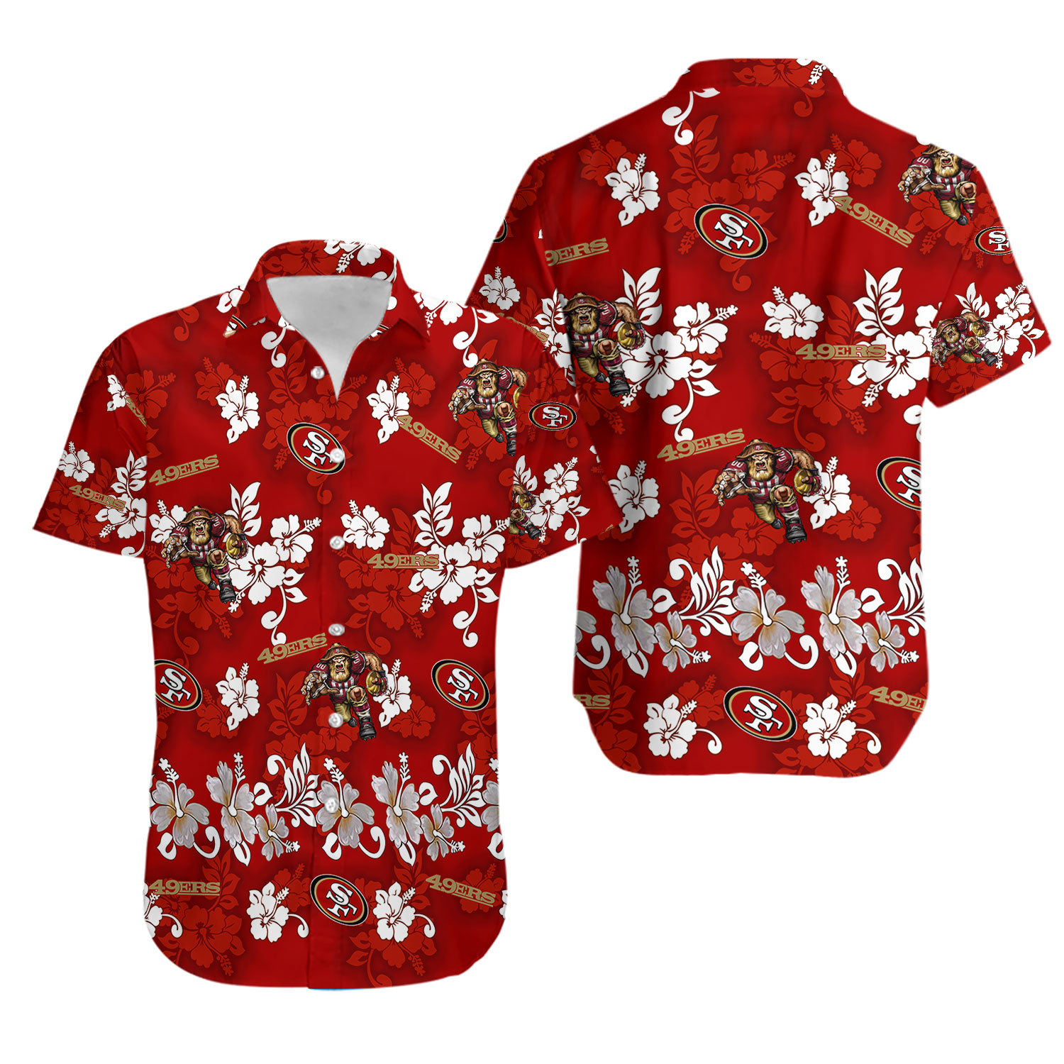 San Francisco Football Team SF 49erss Hawaiian Shirt