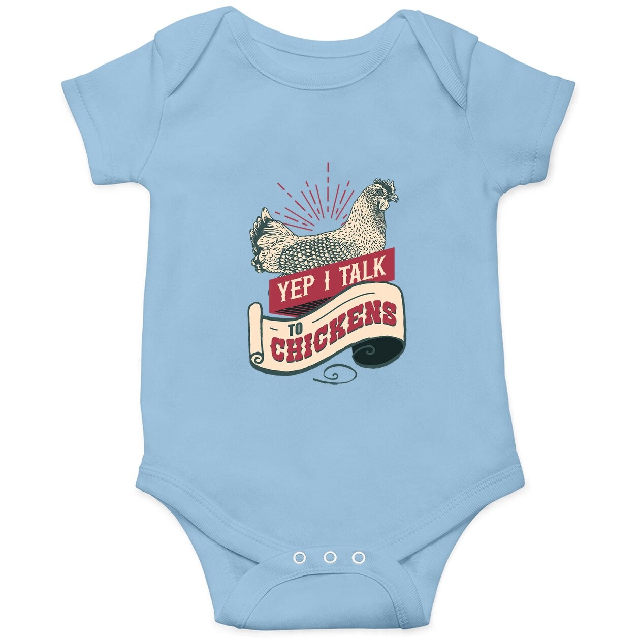 Yep I Talk To Chickens Vintage Style Baby Bodysuit Chicken Baby Bodysuit