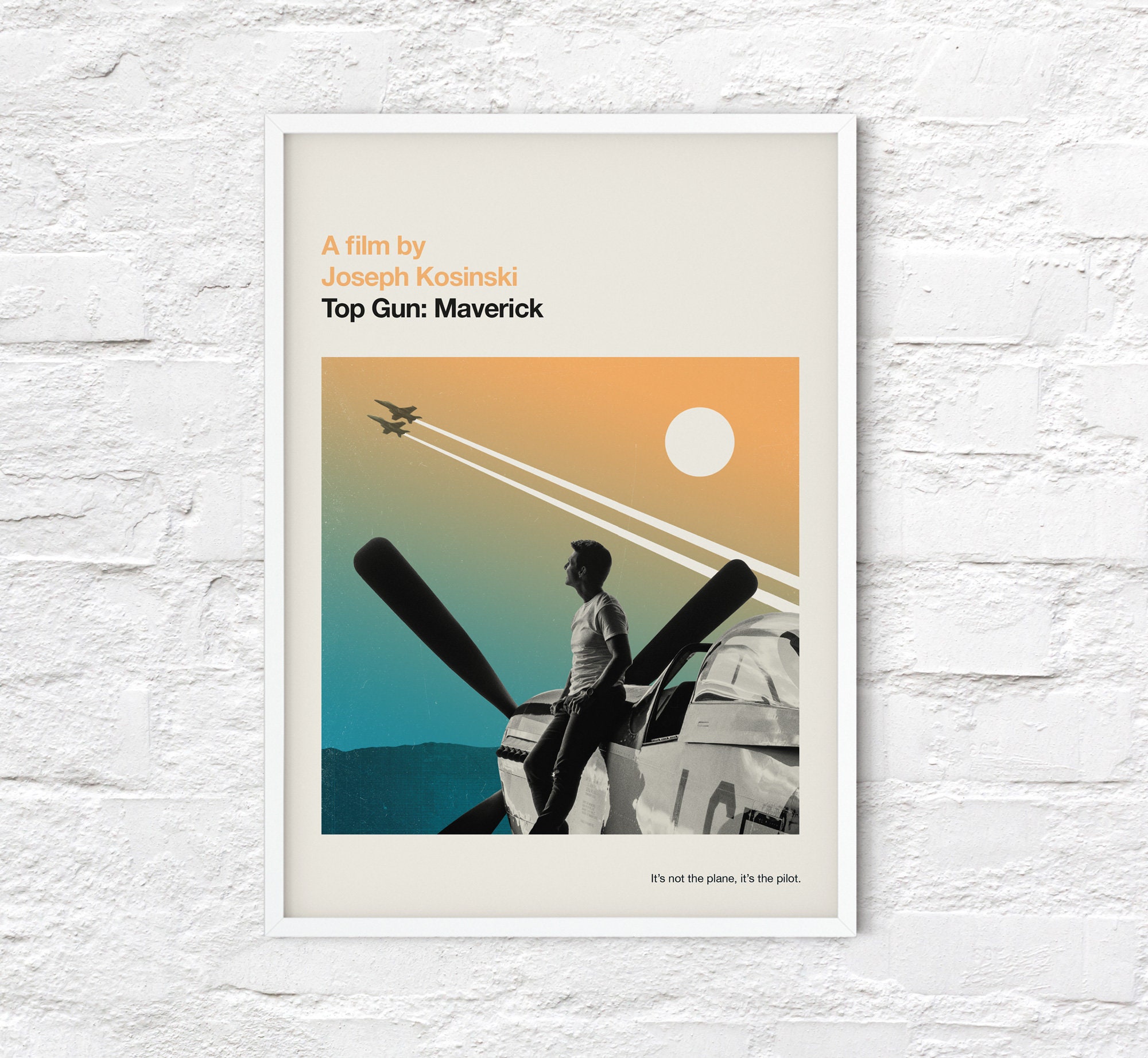Top Gun Maverick print - Movie poster, retro, mid century modern