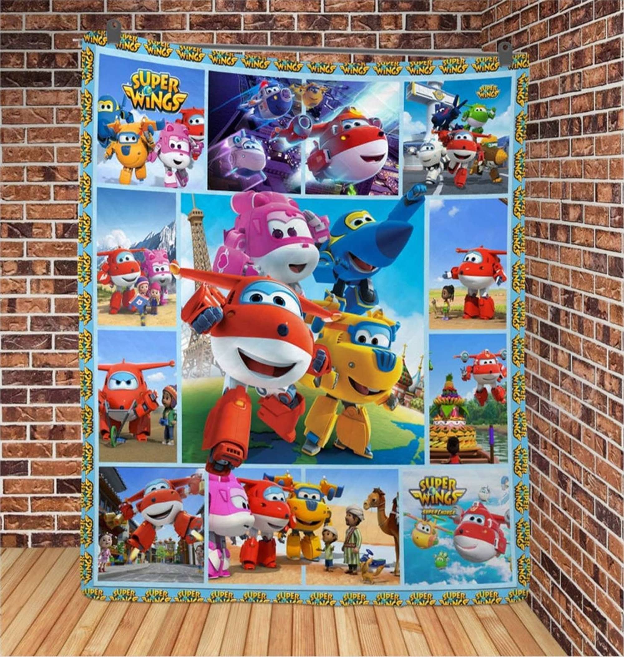 Super Wings Blanket | Chase, Remi, Jett, Paul, Sky, Roy Blanket | Super Wings Cartoon Throw Blanket for Bed Couch Sofa