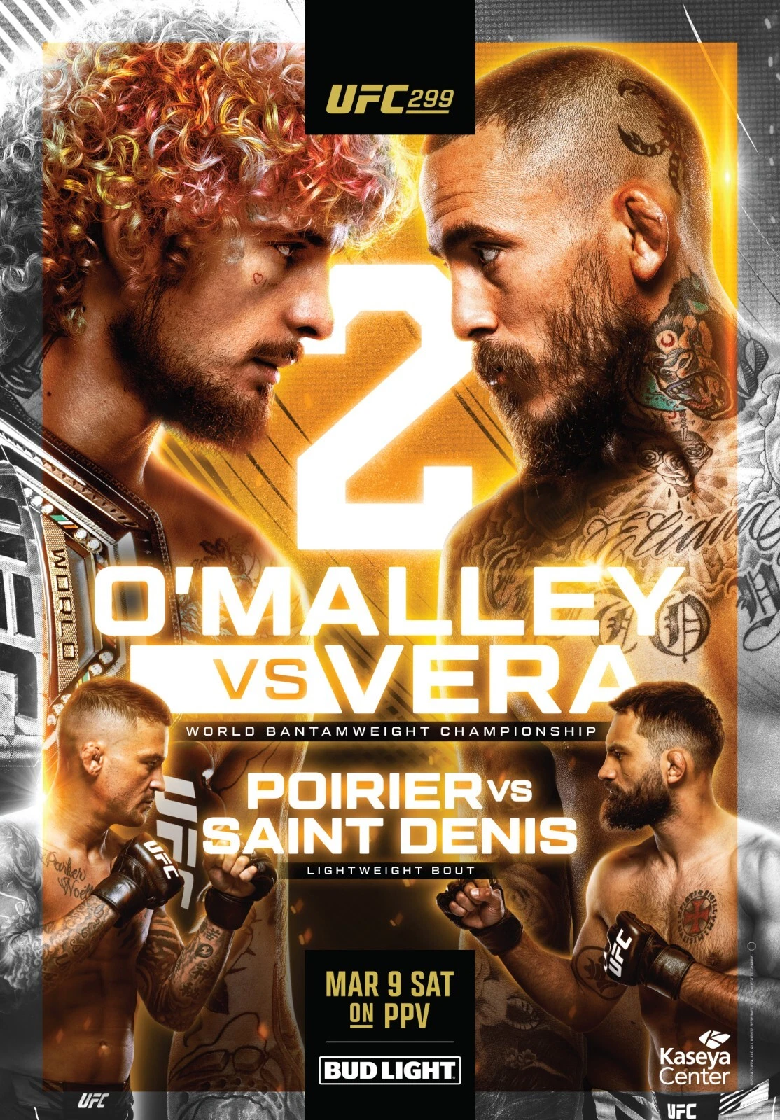 UFC 299 Fight Poster Sugar Sean O'Malley vs Marlon Vera Premium Matte Vertical Poster