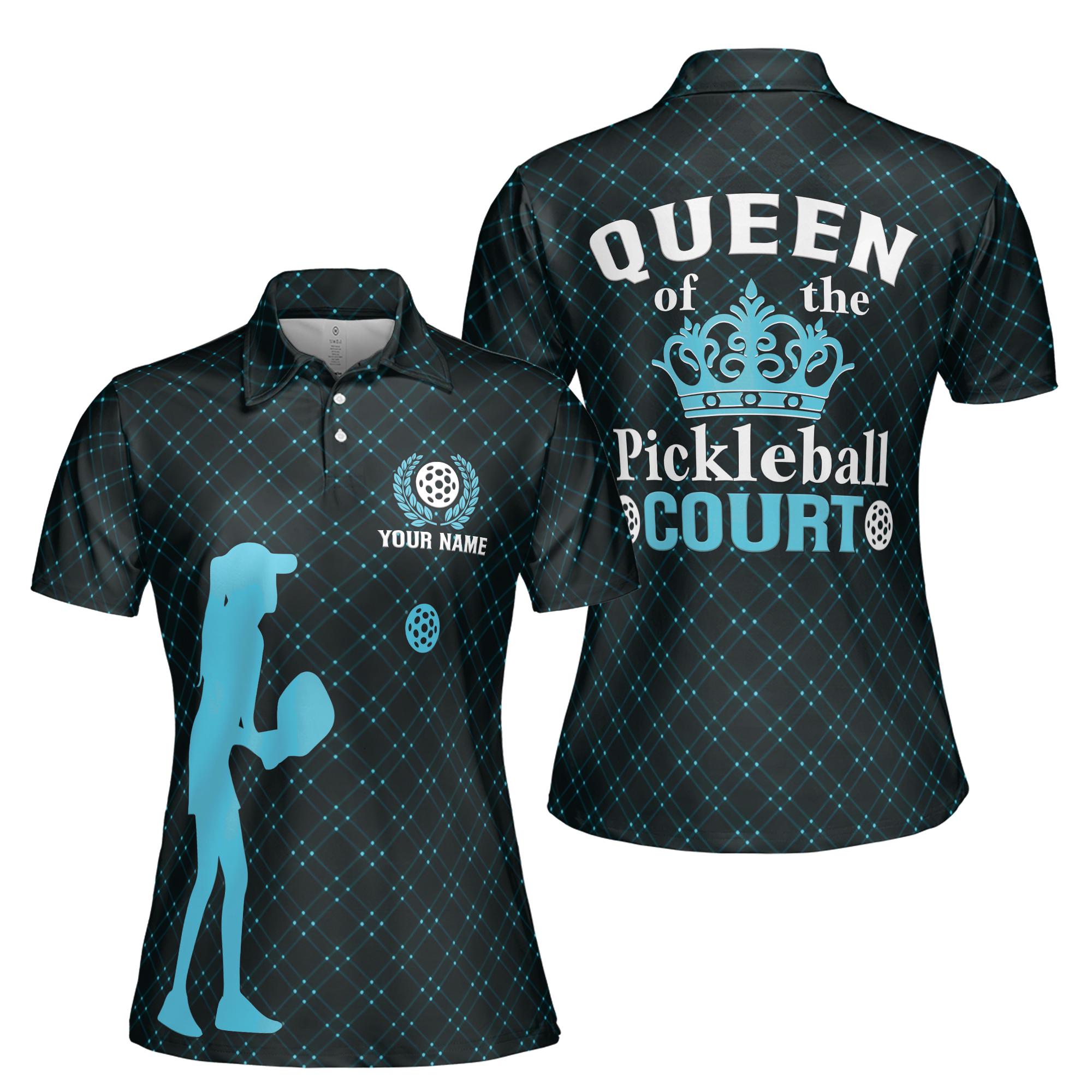 Customized Queen of the Pickleball Court Women's Polo Shirt