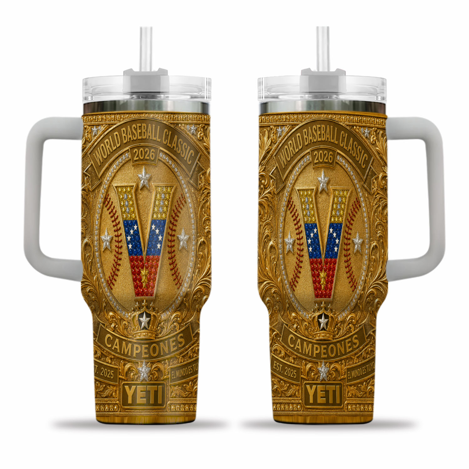 Team Venezuela World Baseball 2026 Champions 40oz Tumbler