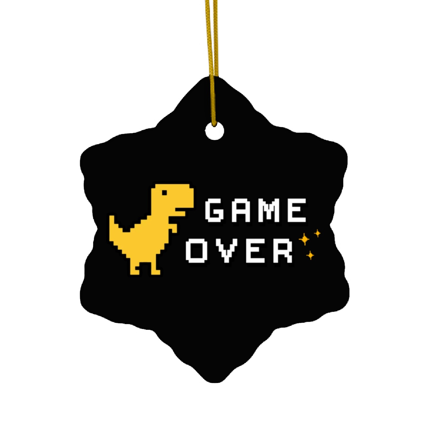 Game Over Amarillo Ceramic Ornaments