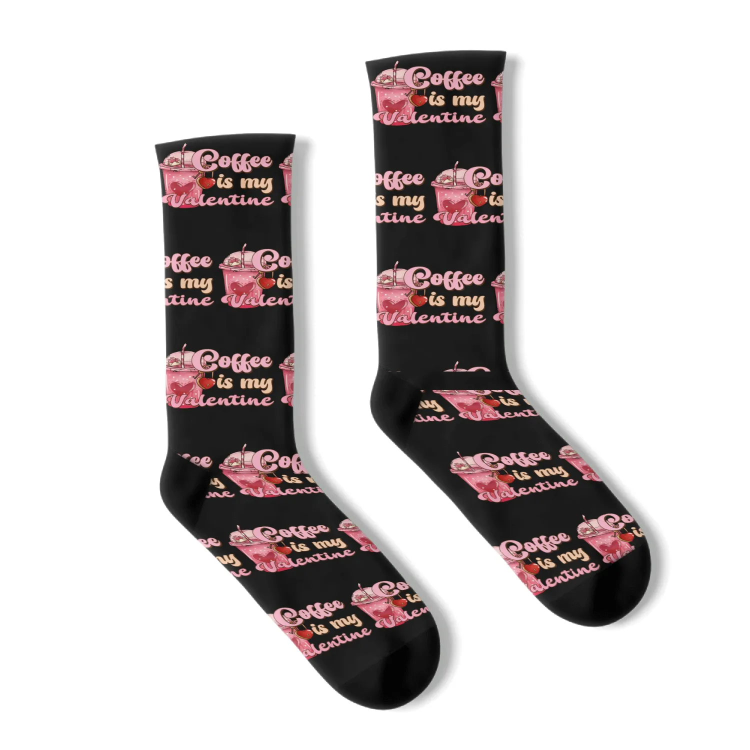 Coffee Is My Valentine Coffee Lover Valentines Day Socks