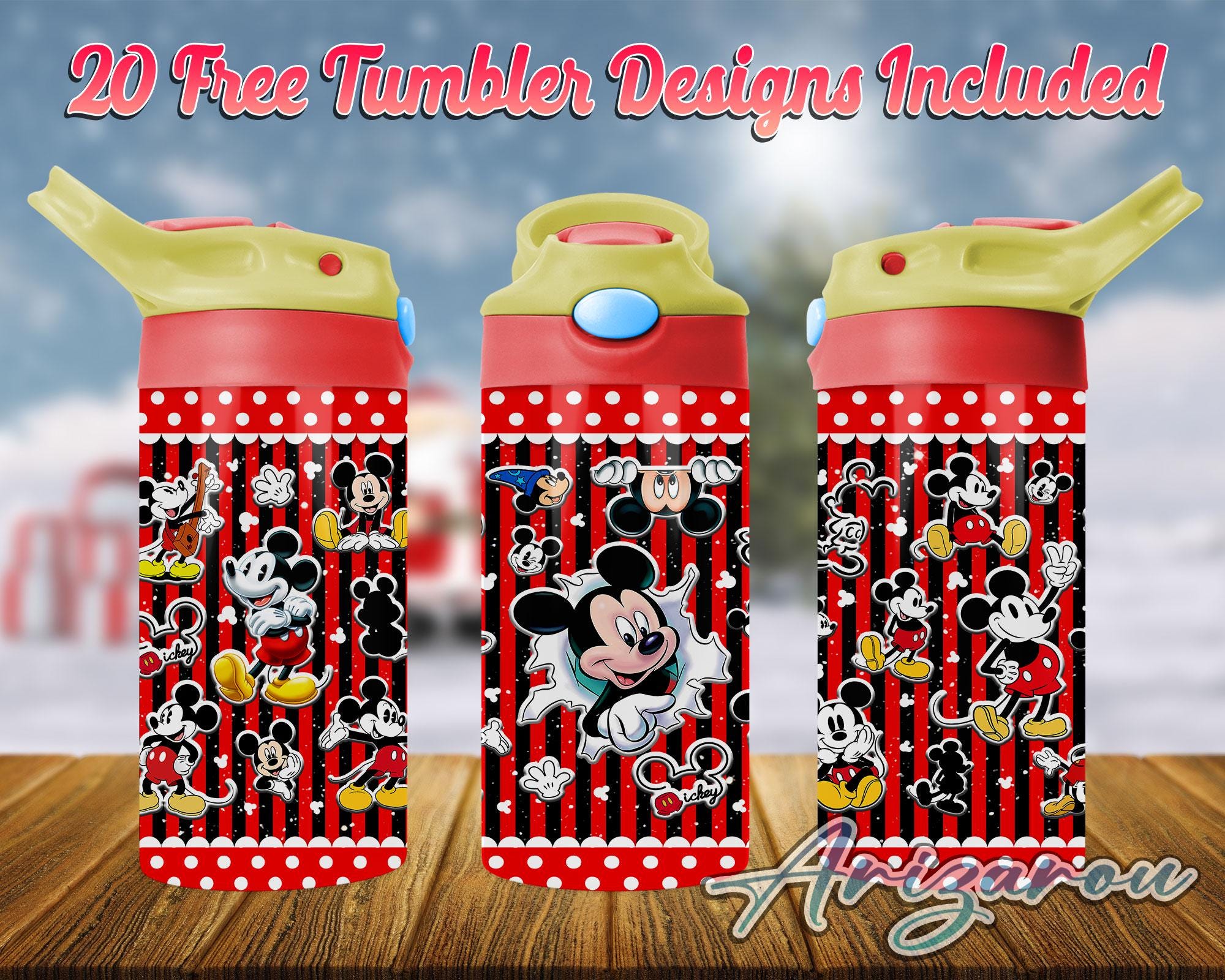 Mouse Cartoon 12oz Kids Flip Top Sippy Cup, Cartoon 12oz Sippy cup Tumbler