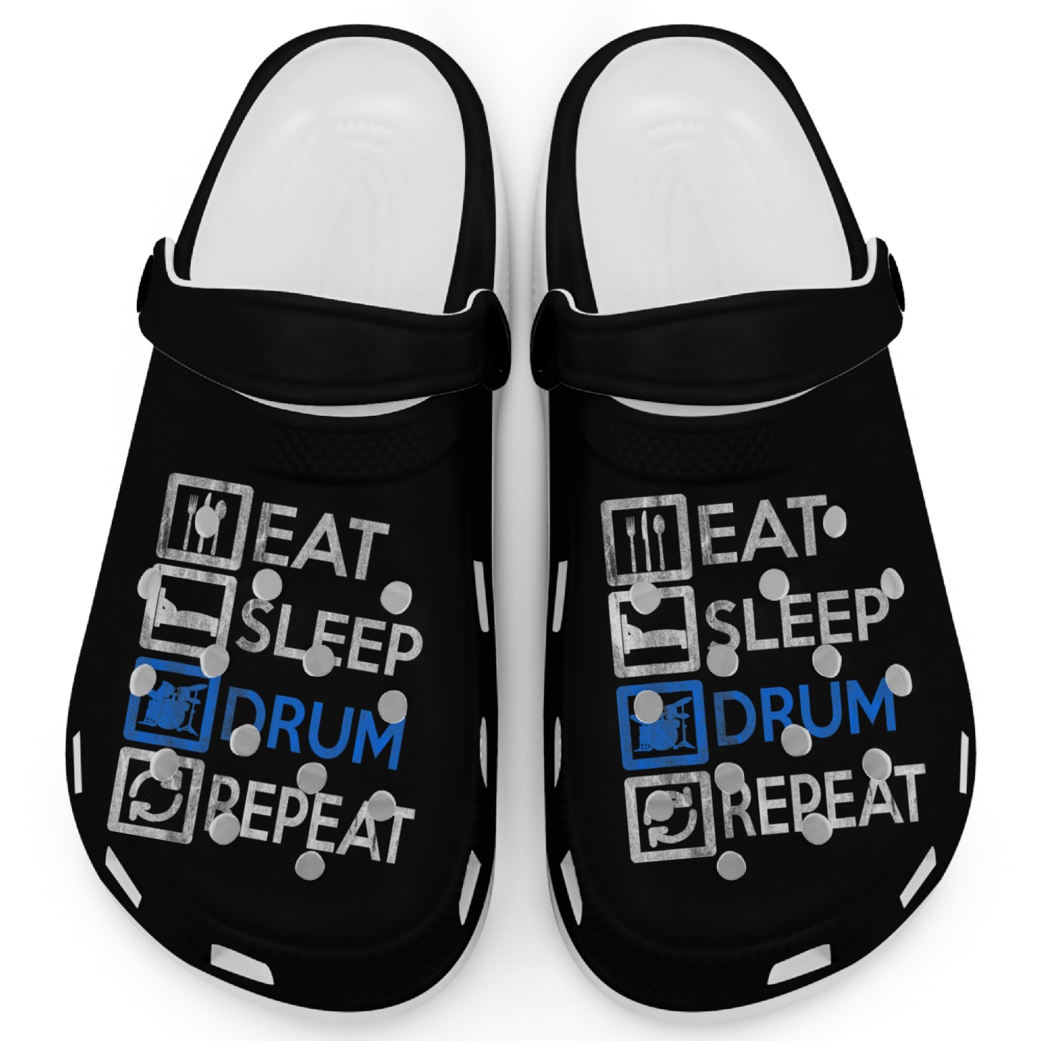 Vintage Drummer Eat Sleep Drums Repeat Drums Clogs