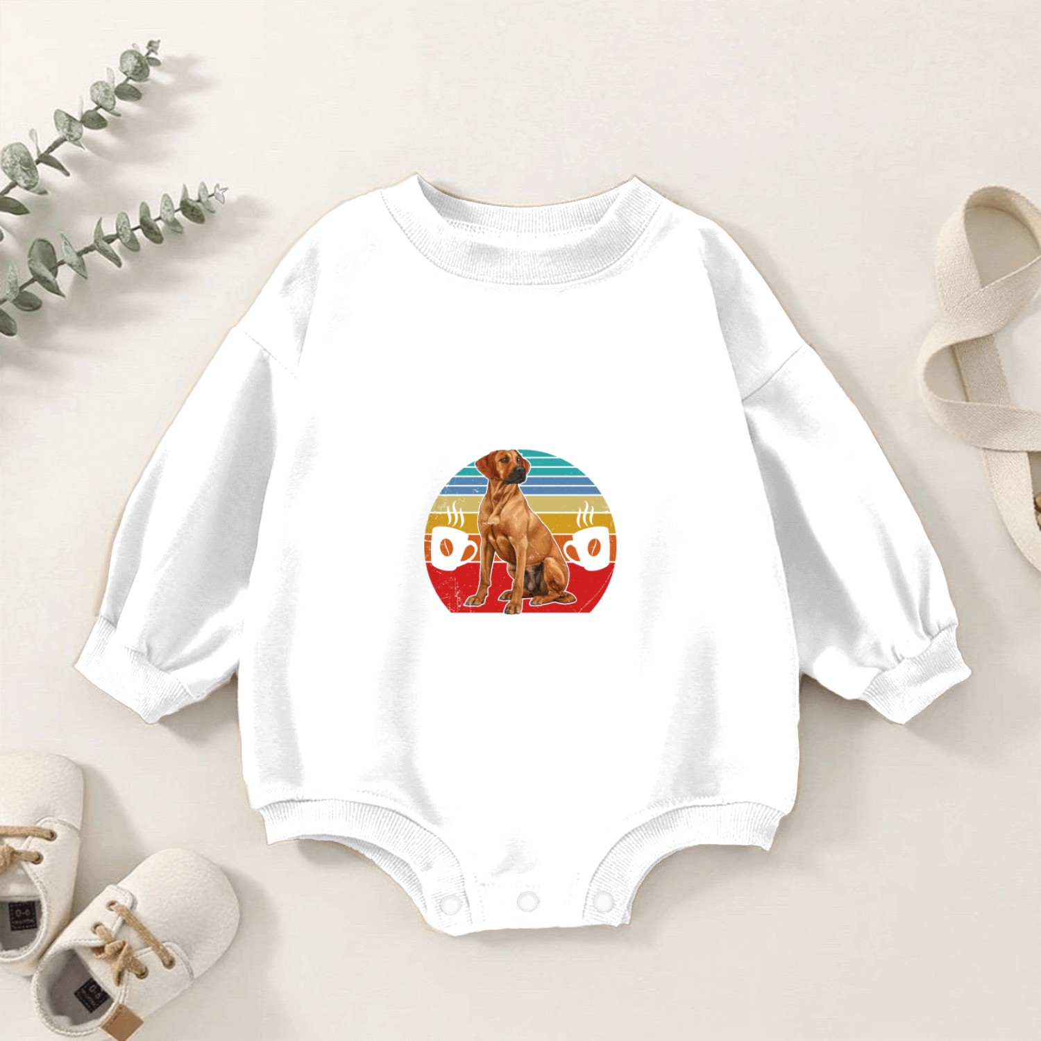 Ridgeback Dogs LIKE COFFEE AND MY RHODESIAN Baby Romper Sweatshirts