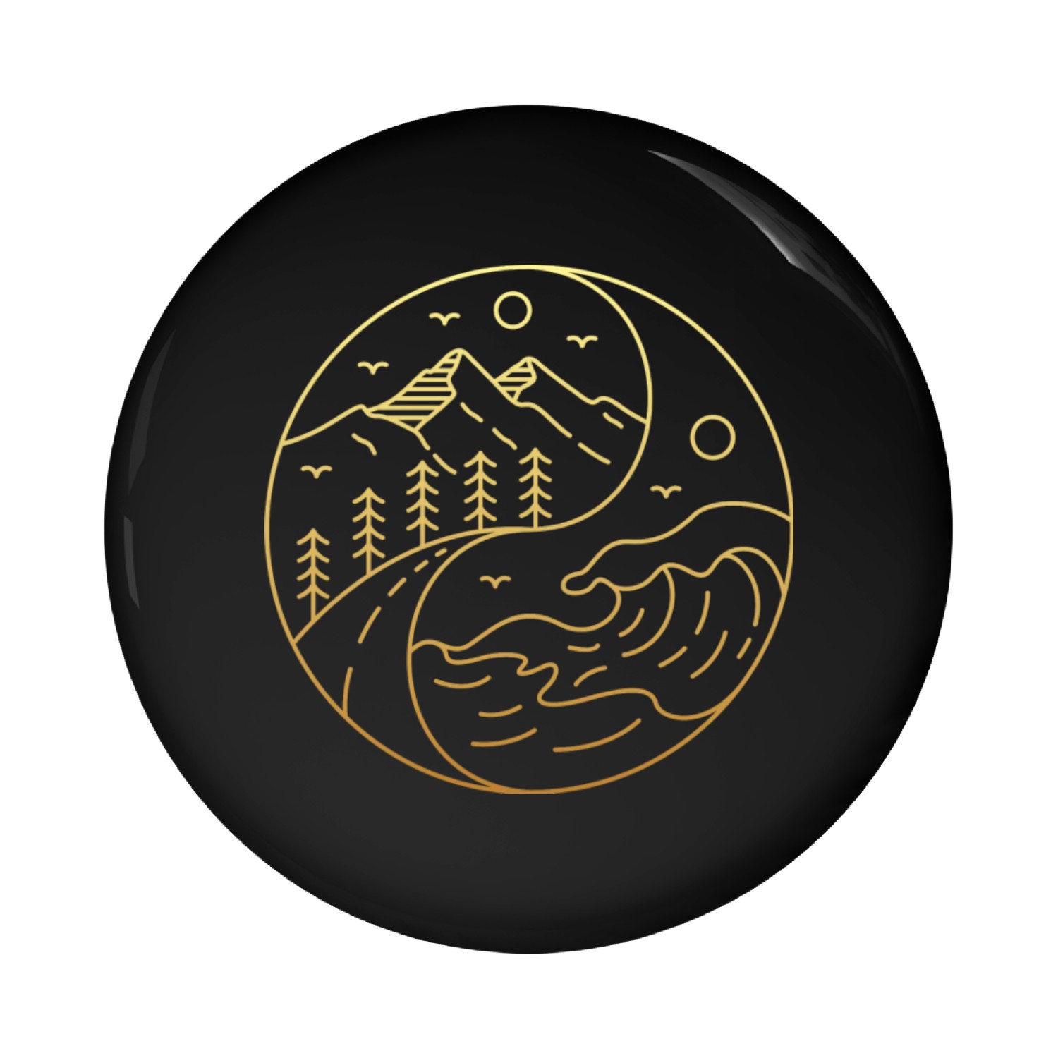 Yin Yang Of Nature Pin Buttons