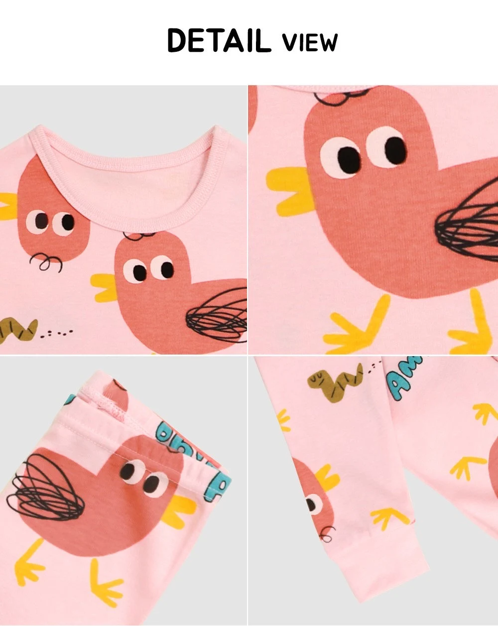 Girls pink chick princess pajamas, Snow fairy princess, kids pajama set, Korean pajamas