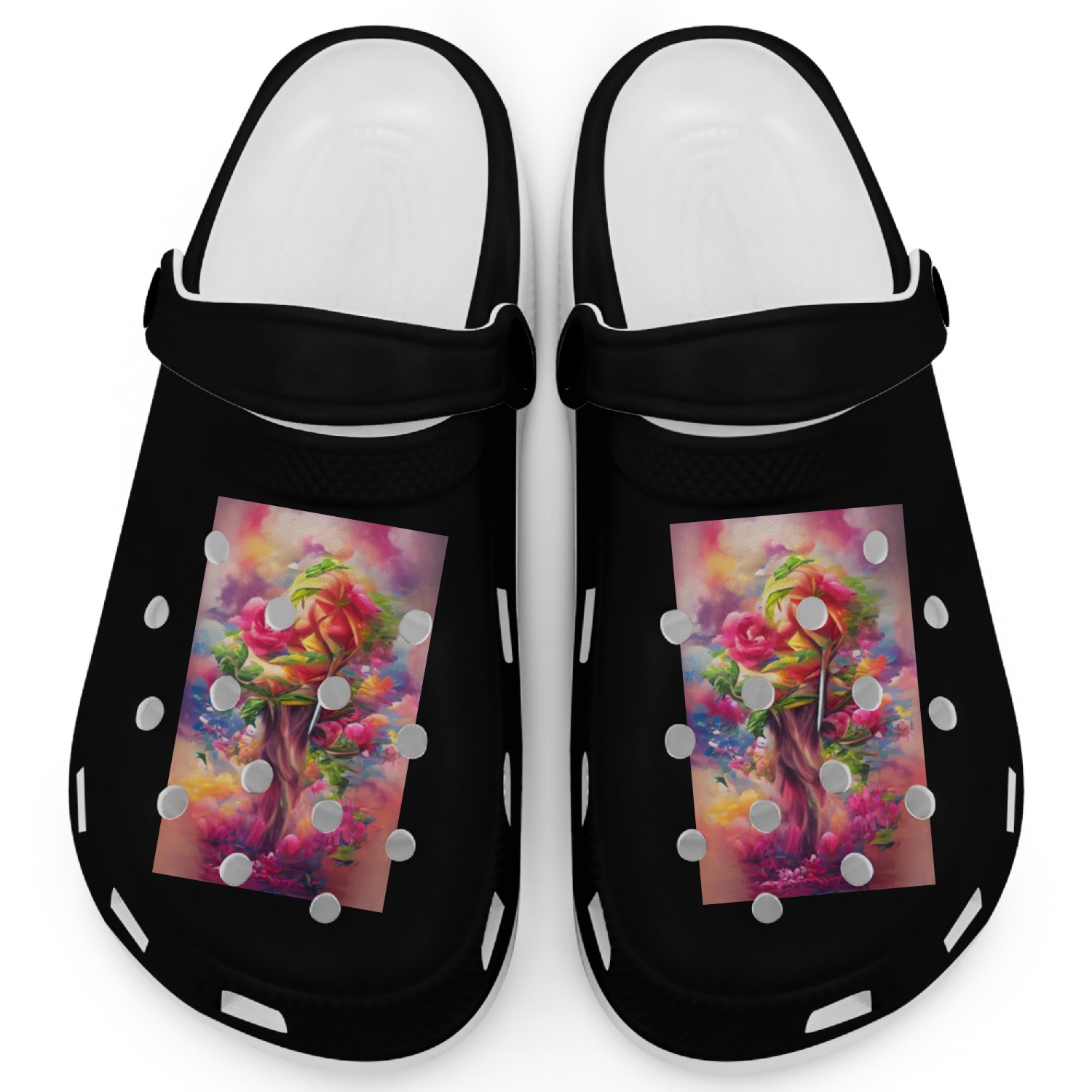 Colorful flowers bouquet Clogs