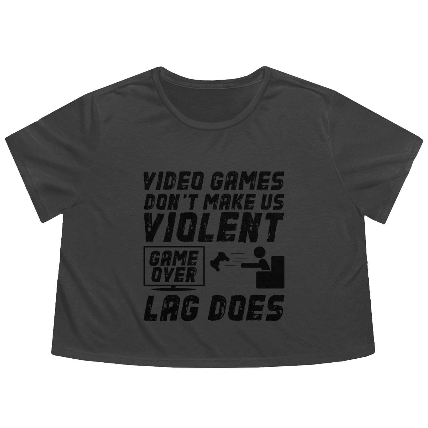 Video Games Don t Make Us Violent Game Over Flowy Cropped Tees